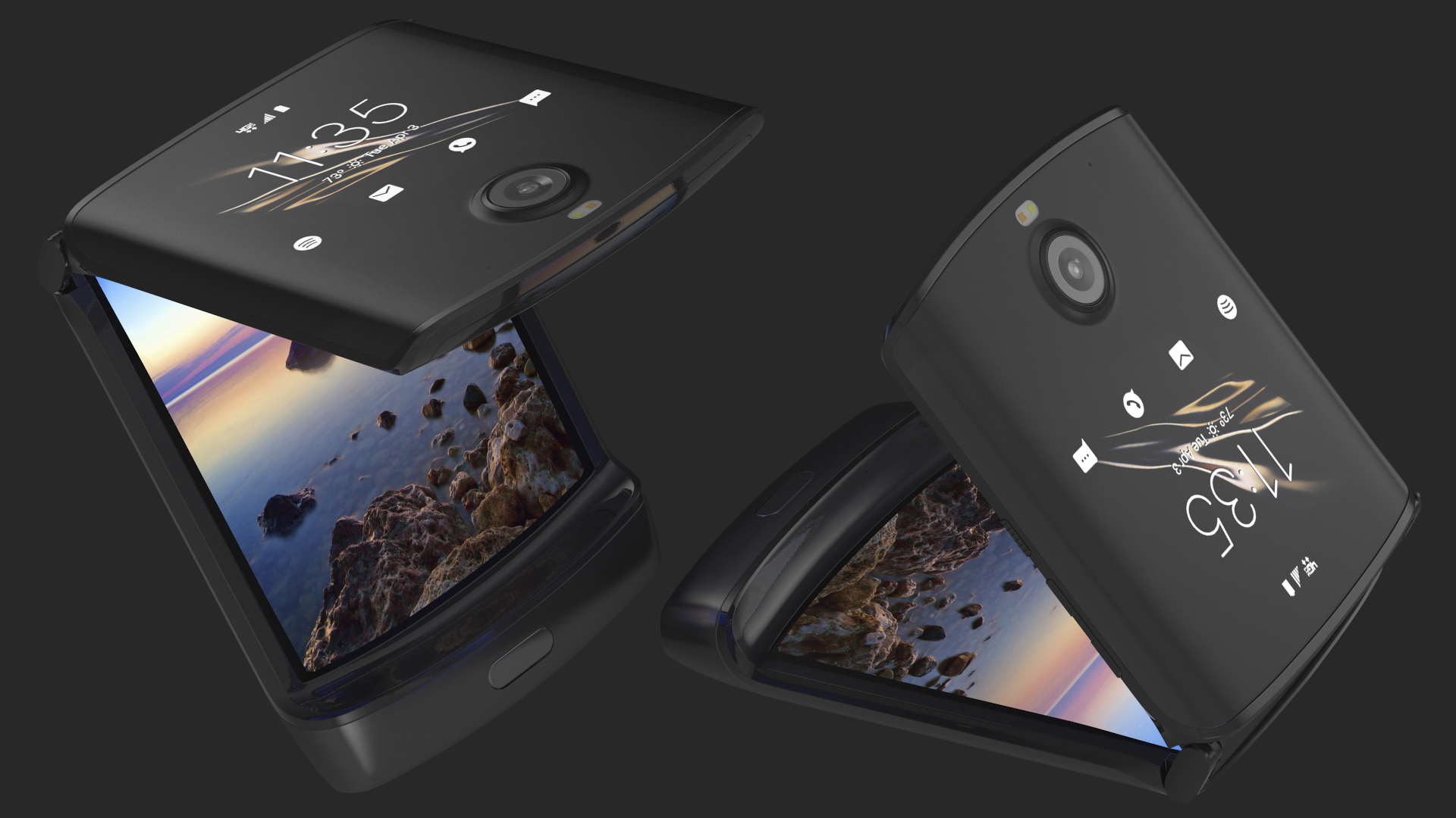 Black Motorola Razr Flip Phone 2020 Rigged 3D