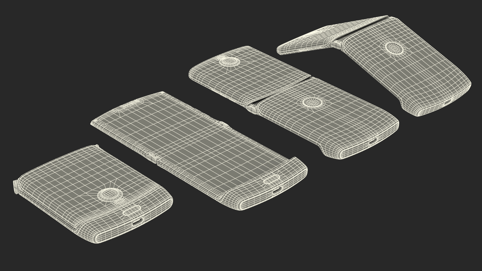 Black Motorola Razr Flip Phone 2020 Rigged 3D