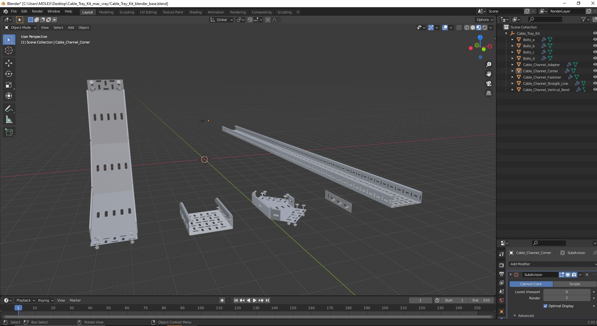 Cable Tray Kit 3D model