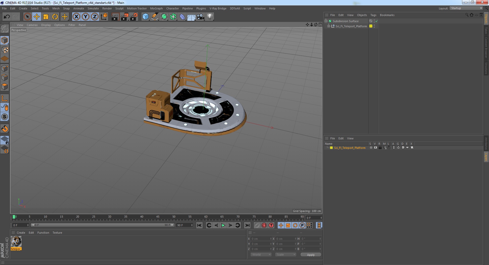 Sci Fi Teleport Platform 3D model