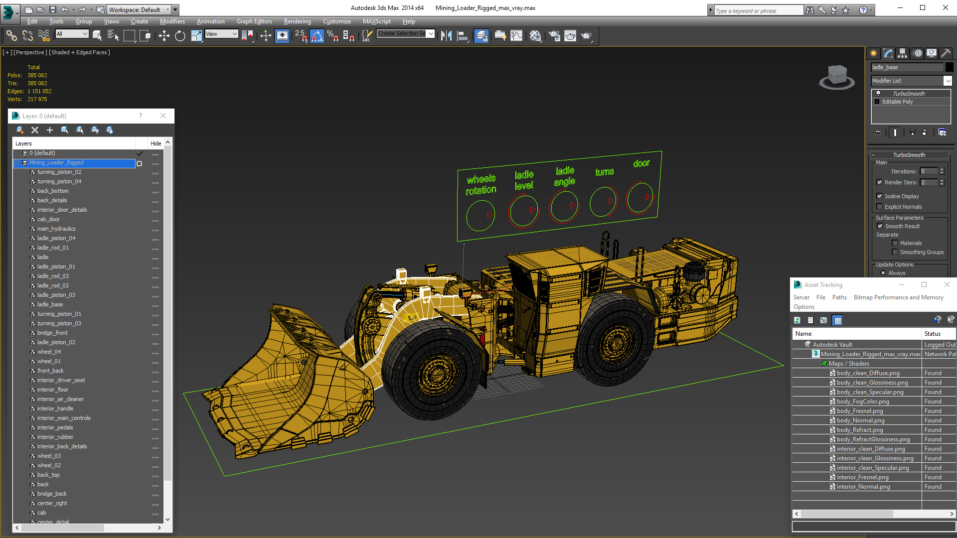 3D Mining Loader Cat R1600H Rigged