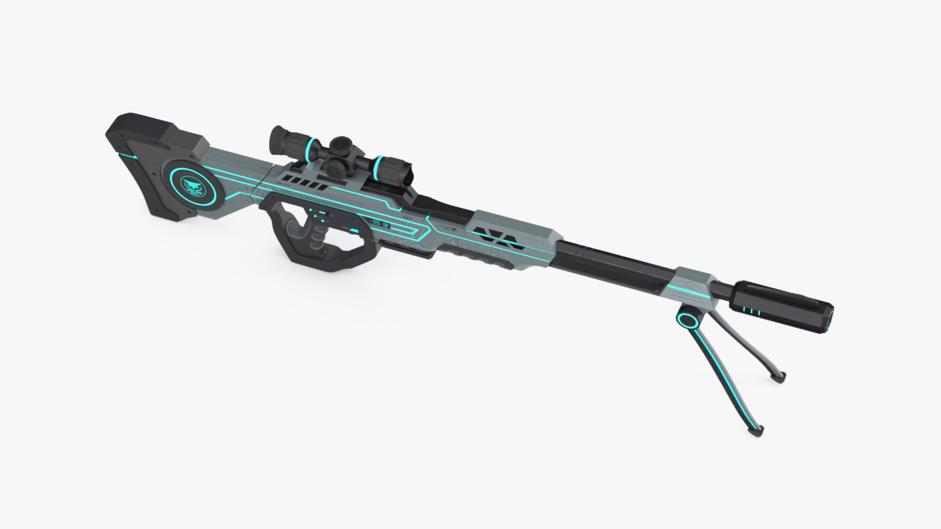 3D Futuristic Sniper Rifle Polar Owl model