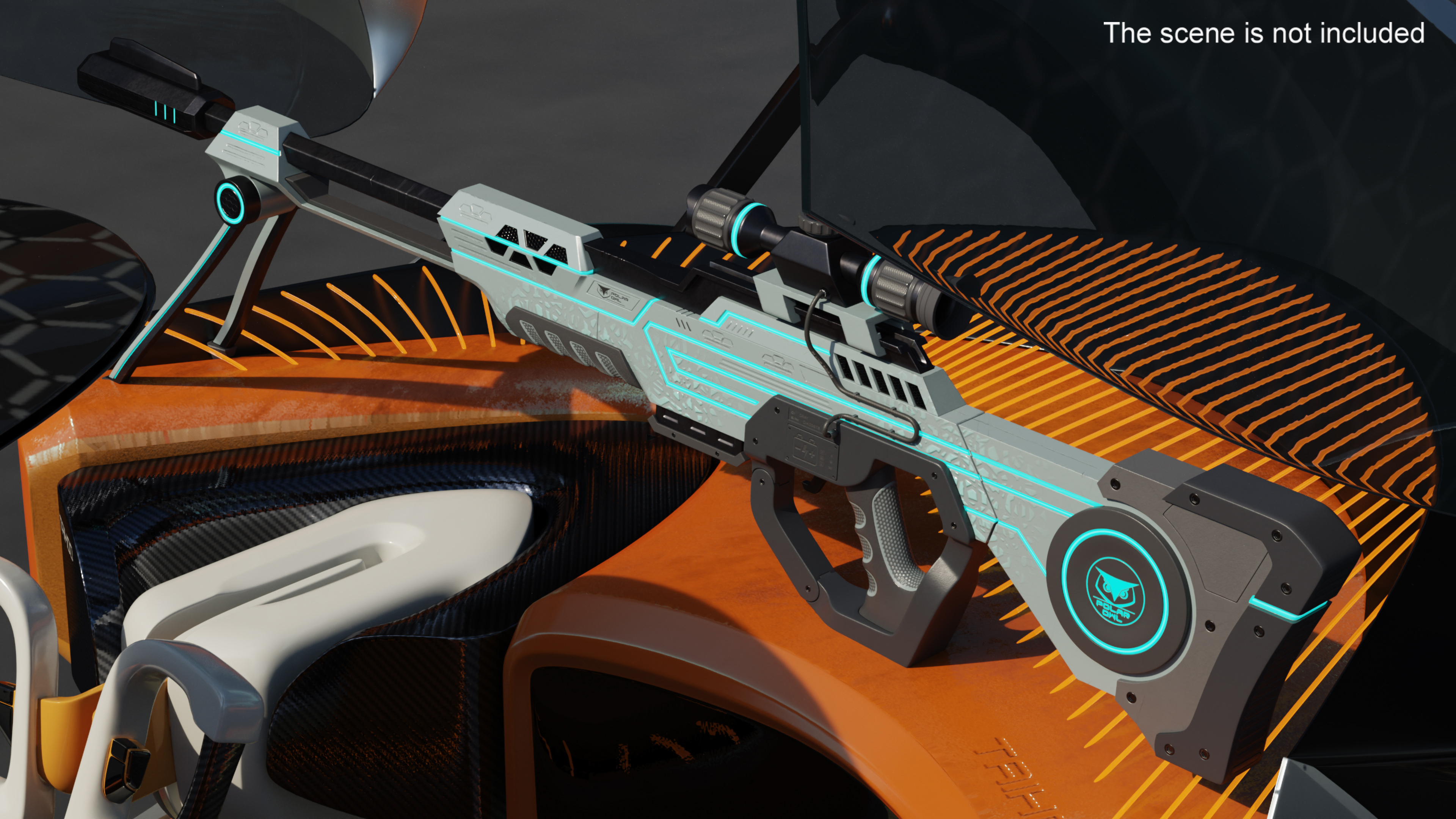3D Futuristic Sniper Rifle Polar Owl model