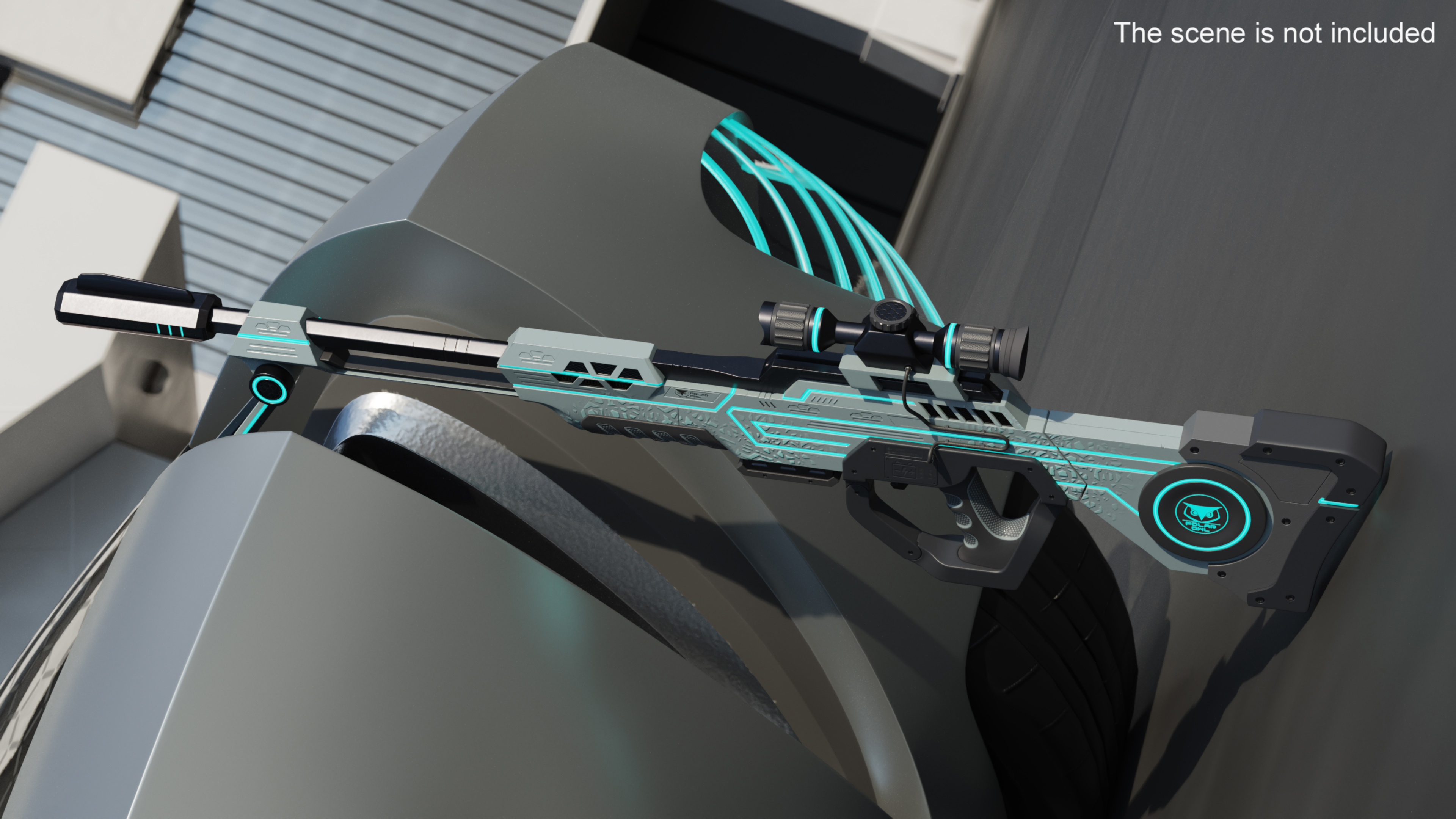 3D Futuristic Sniper Rifle Polar Owl model