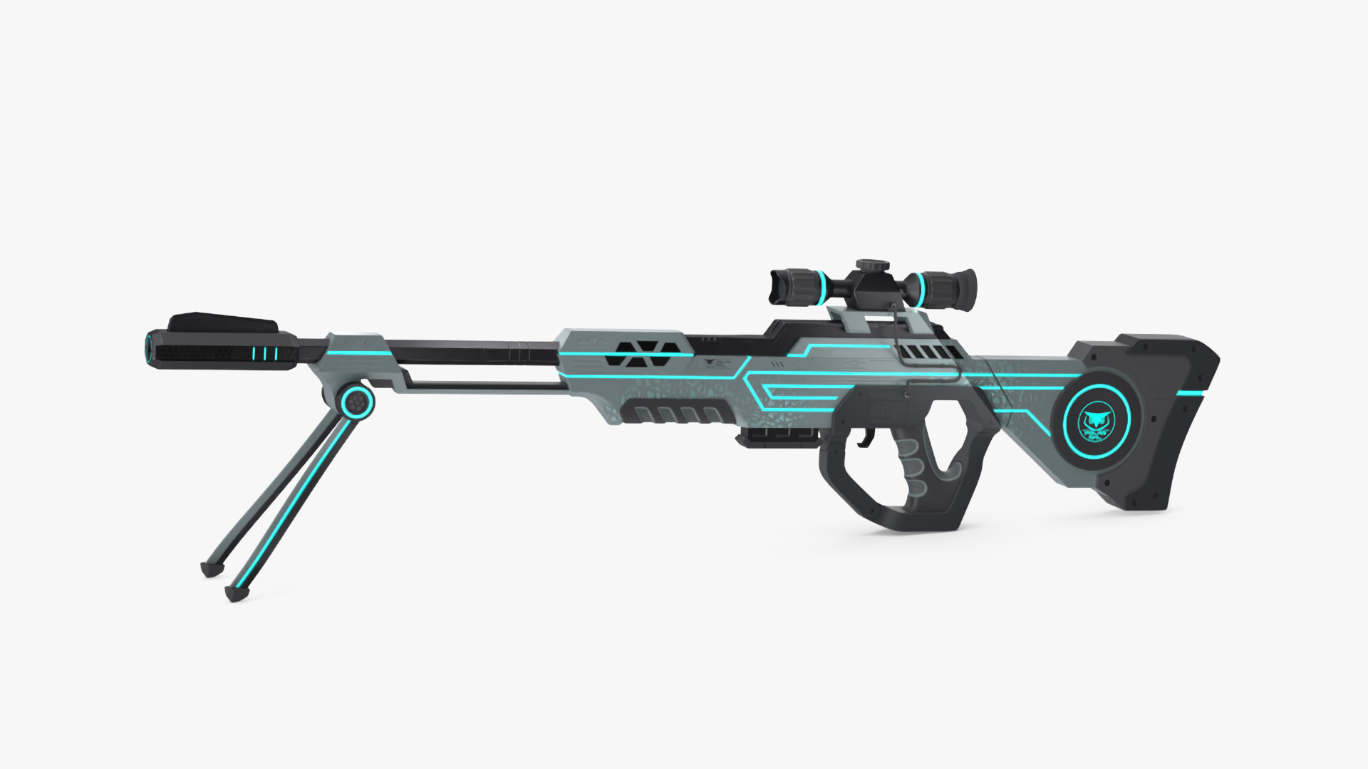 3D Futuristic Sniper Rifle Polar Owl model