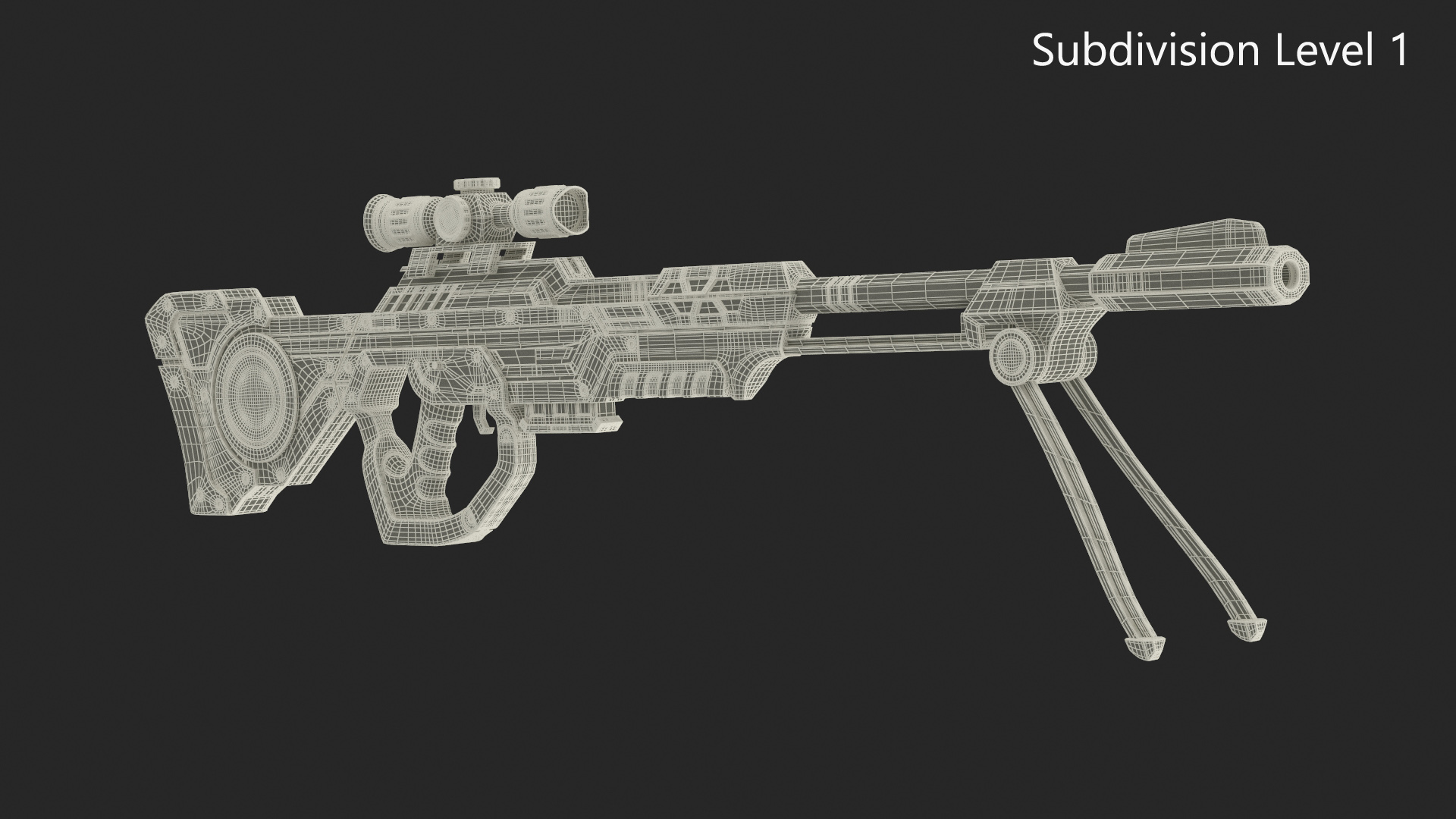 3D Futuristic Sniper Rifle Polar Owl model