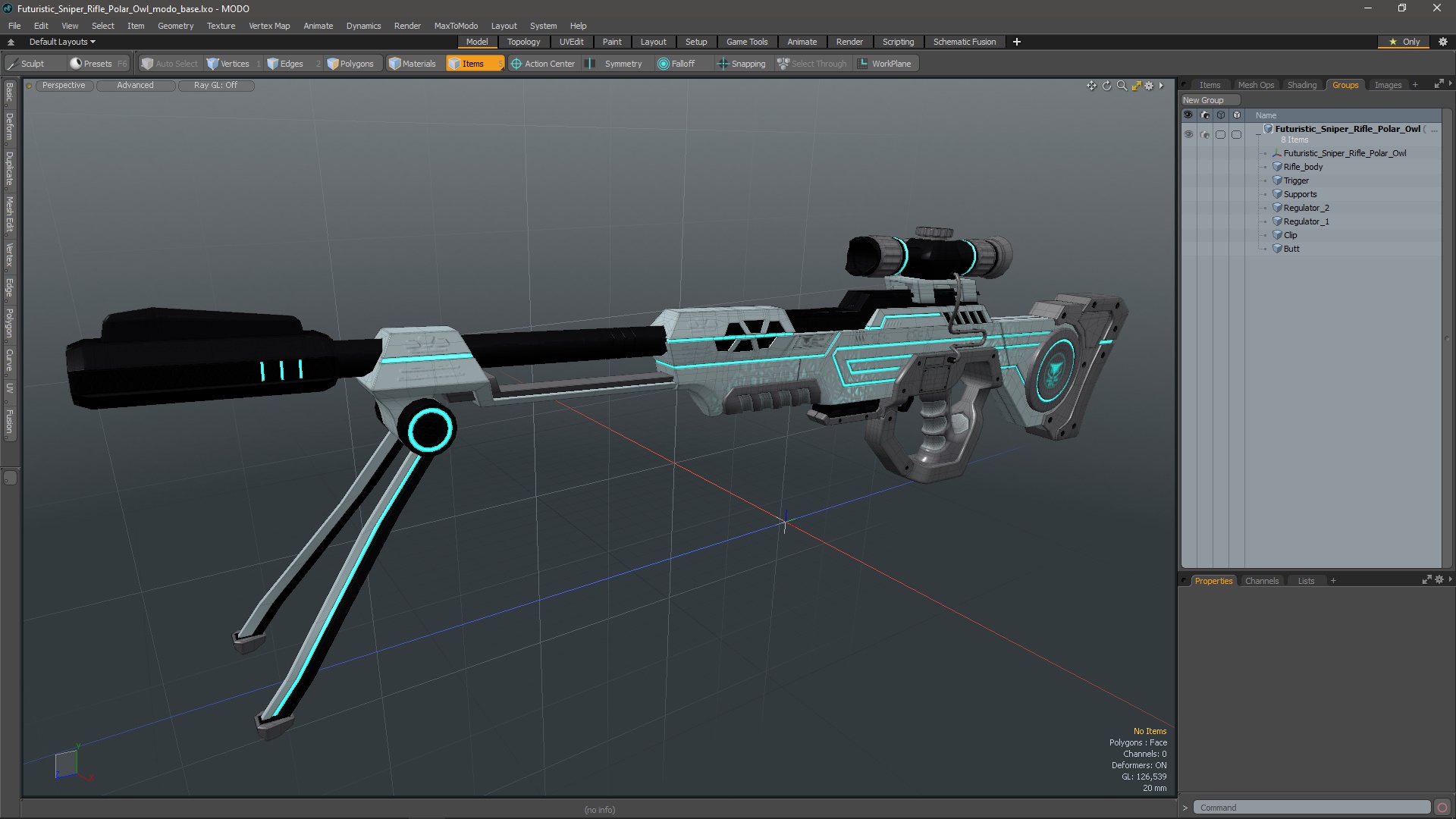 3D Futuristic Sniper Rifle Polar Owl model