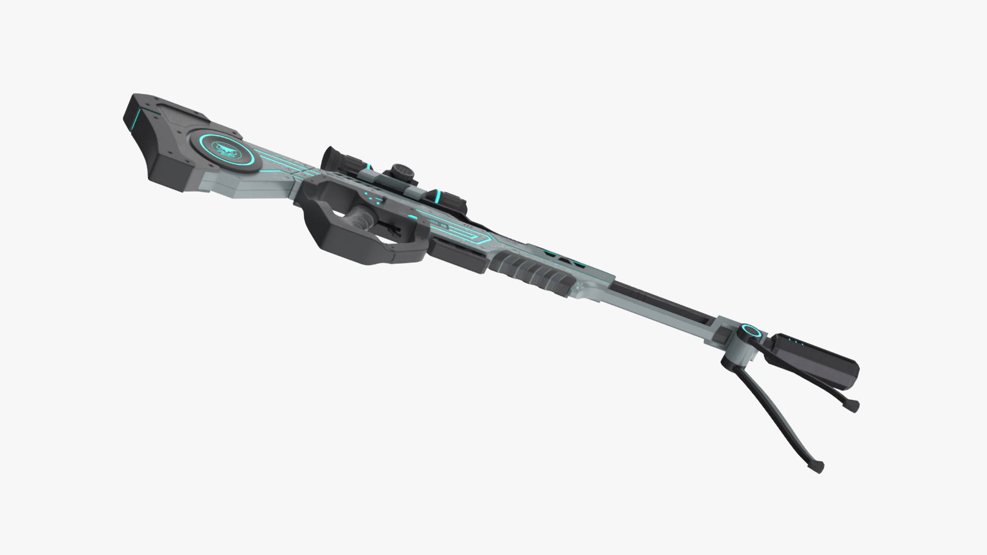 3D Futuristic Sniper Rifle Polar Owl model