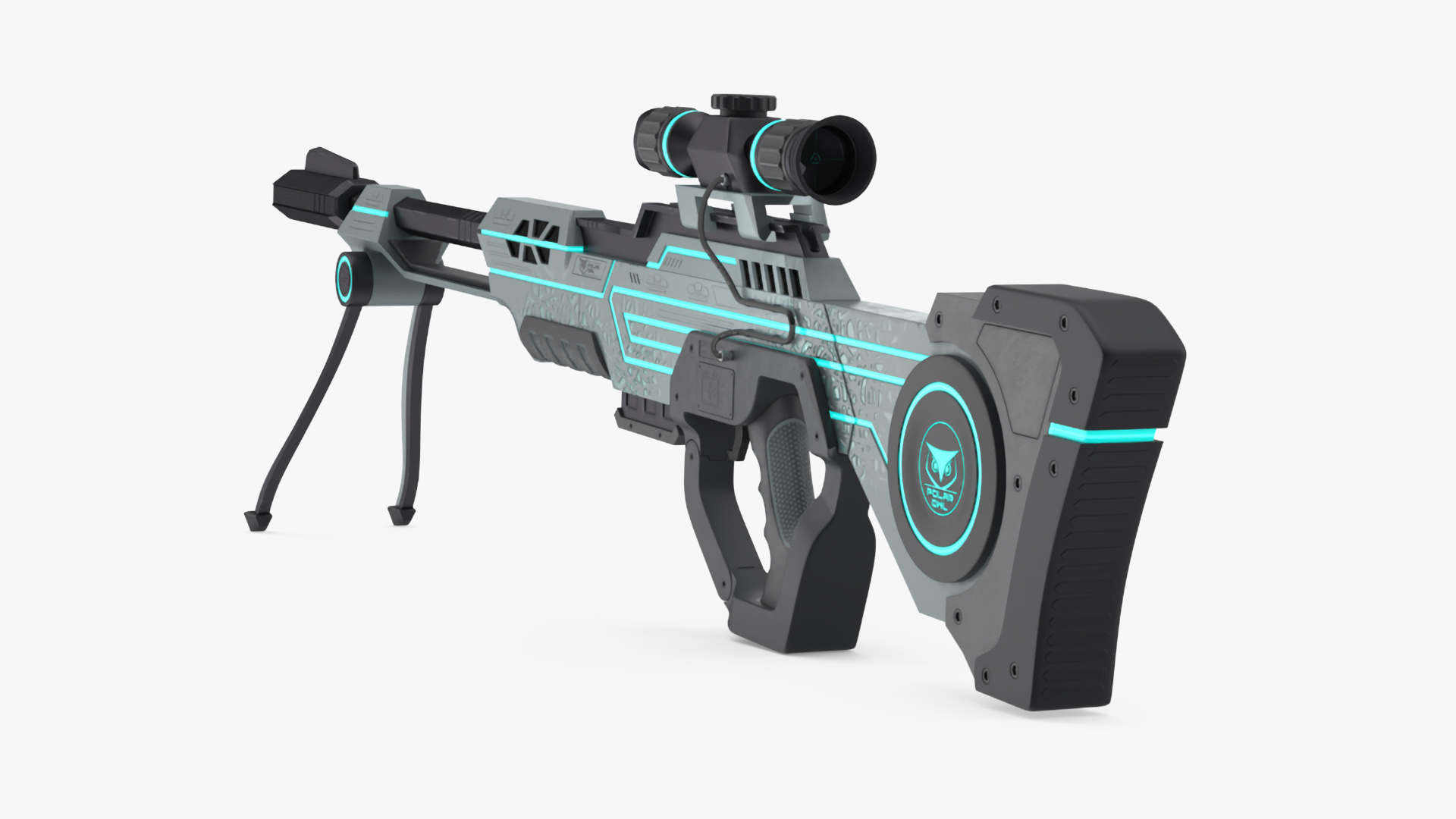 3D Futuristic Sniper Rifle Polar Owl model