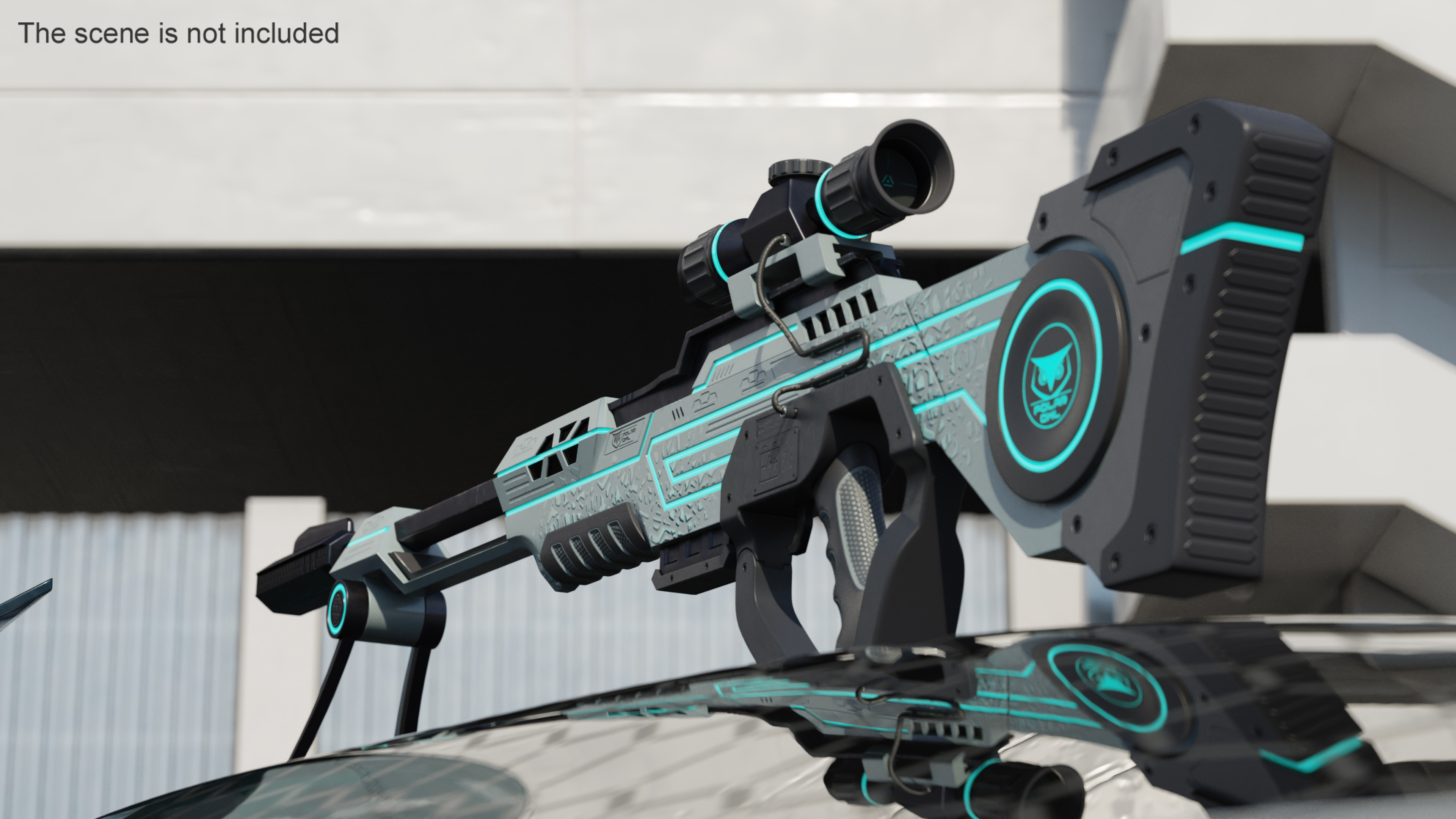 3D Futuristic Sniper Rifle Polar Owl model