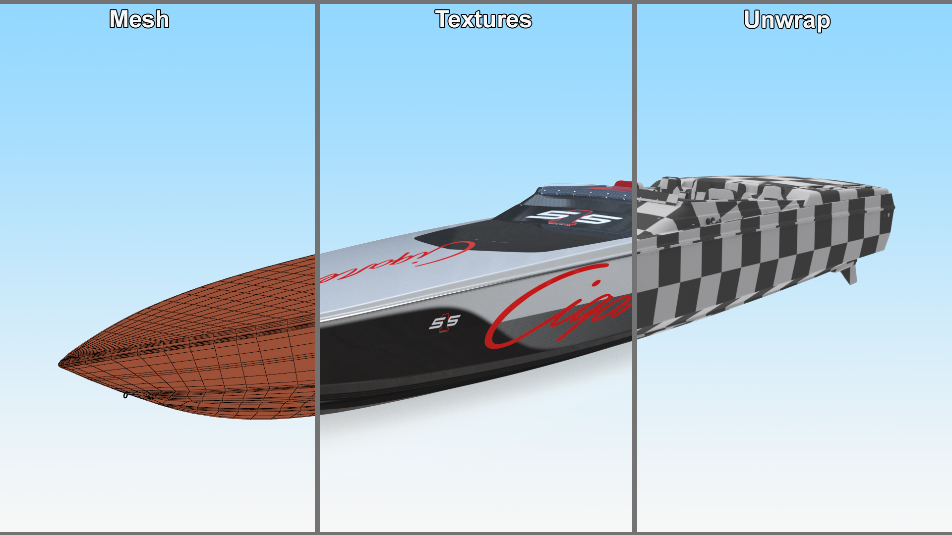 3D model CigaretteBoat515 Red