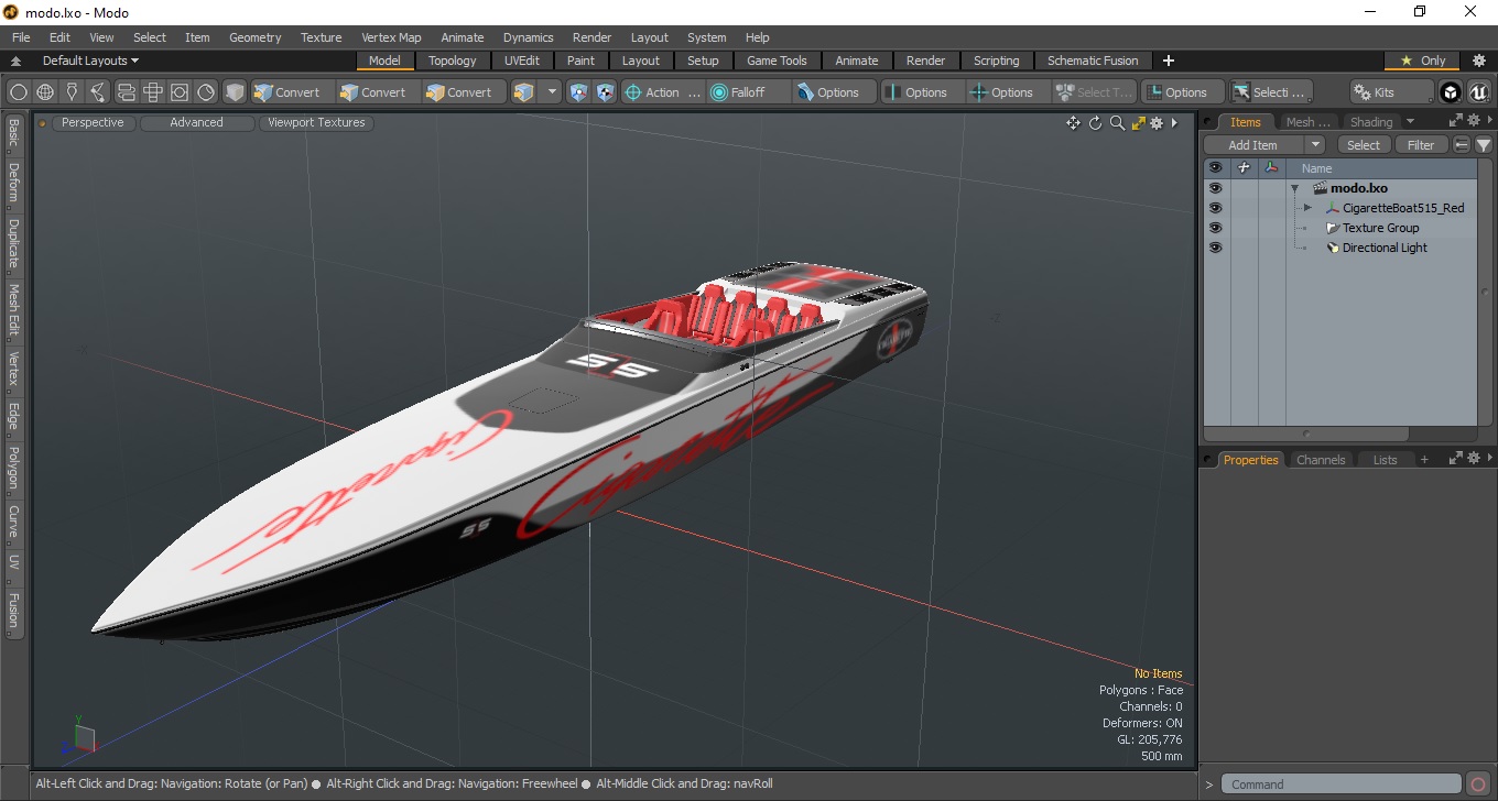 3D model CigaretteBoat515 Red