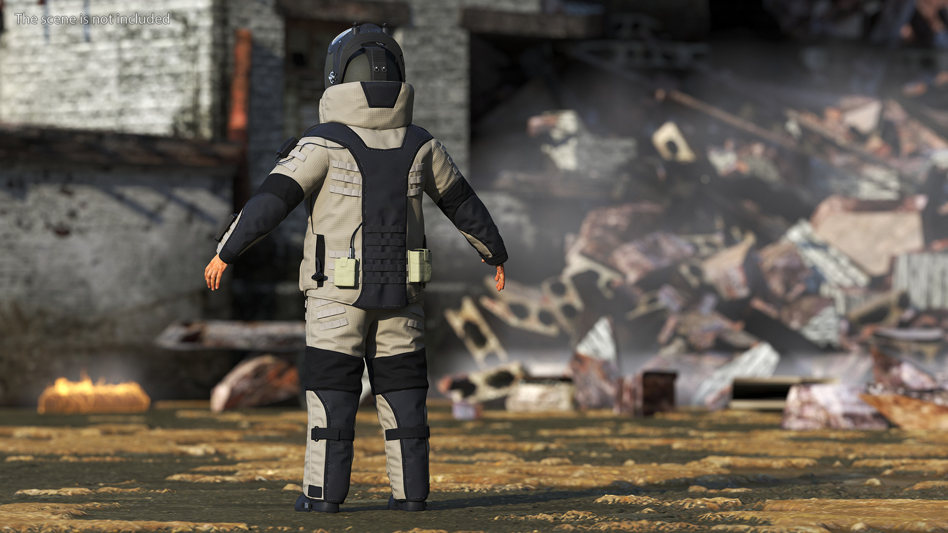 EOD 10 Bomb Suit Gray Rigged for Cinema 4D 3D