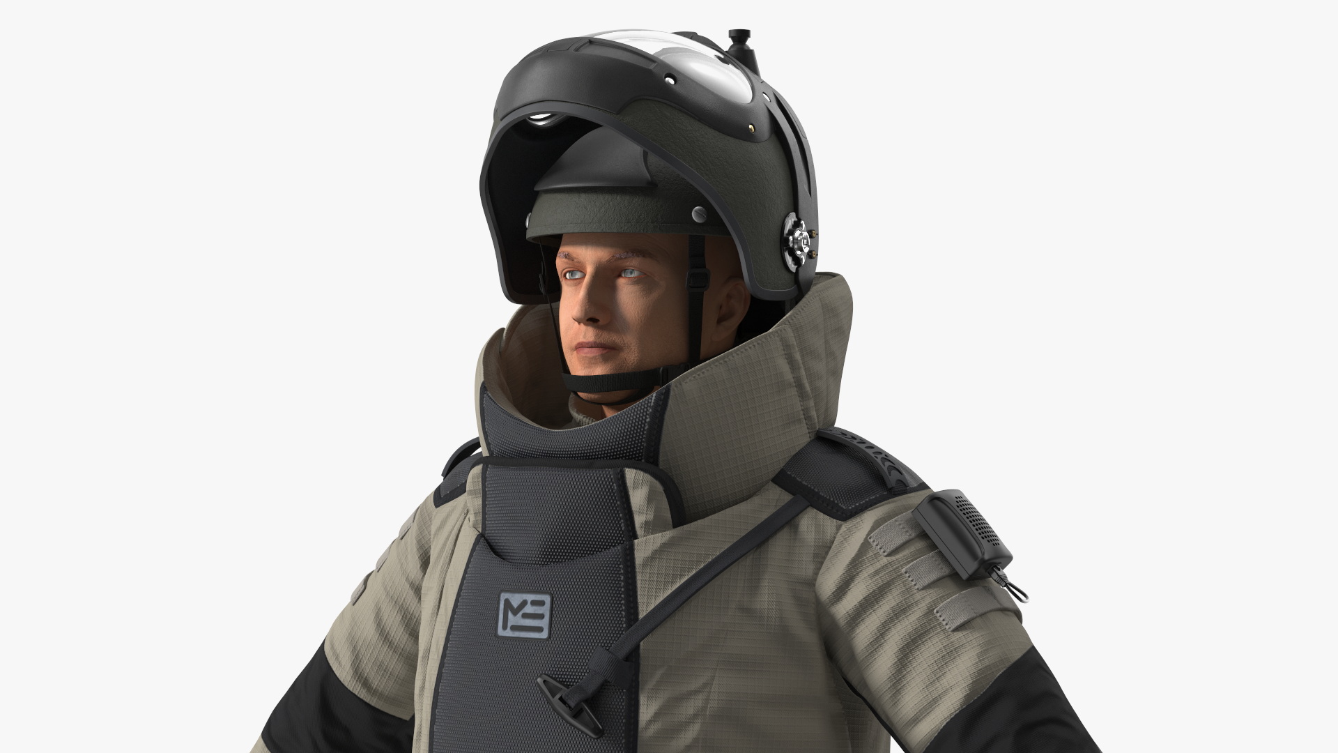 EOD 10 Bomb Suit Gray Rigged for Cinema 4D 3D