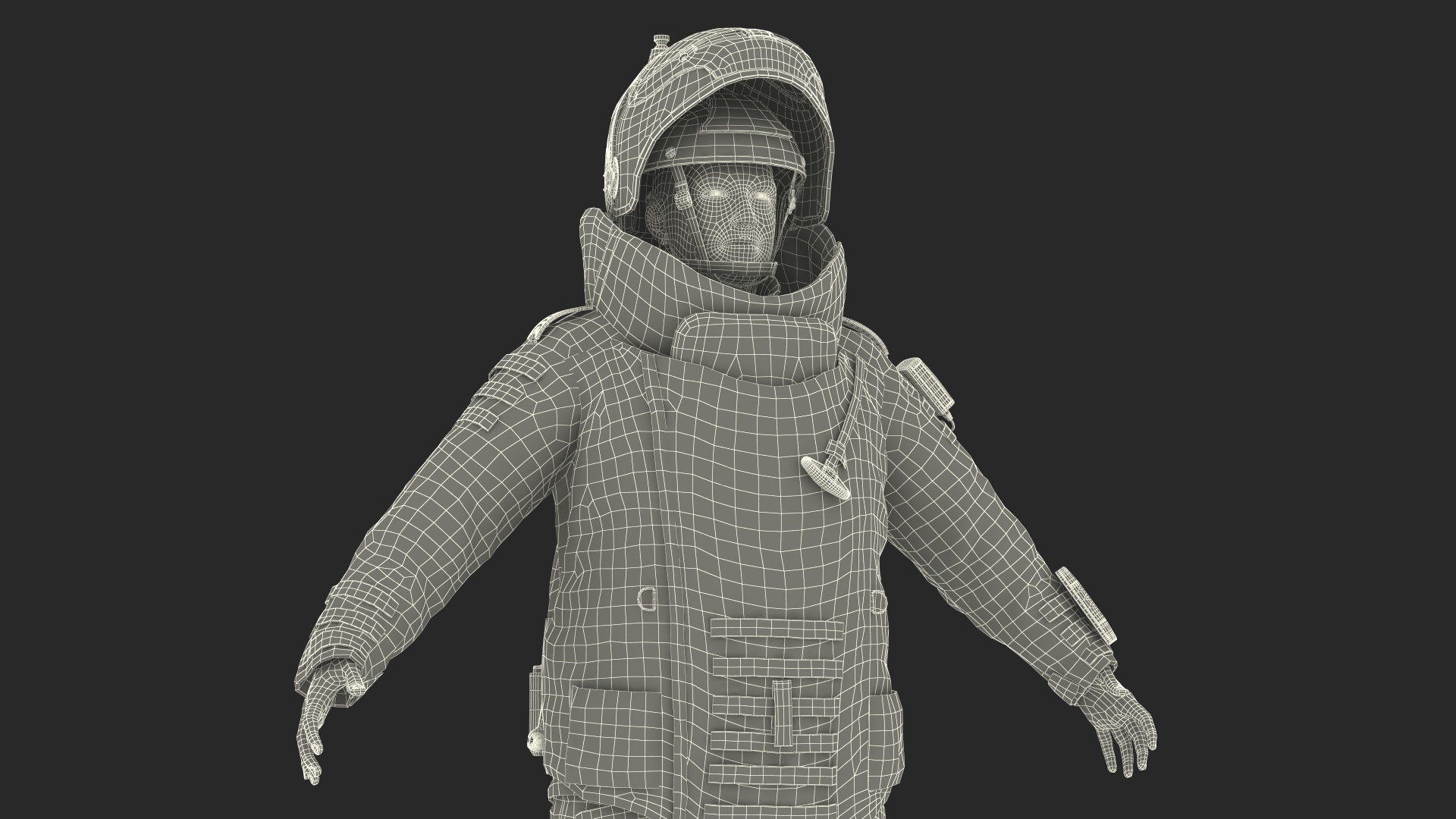 EOD 10 Bomb Suit Gray Rigged for Cinema 4D 3D
