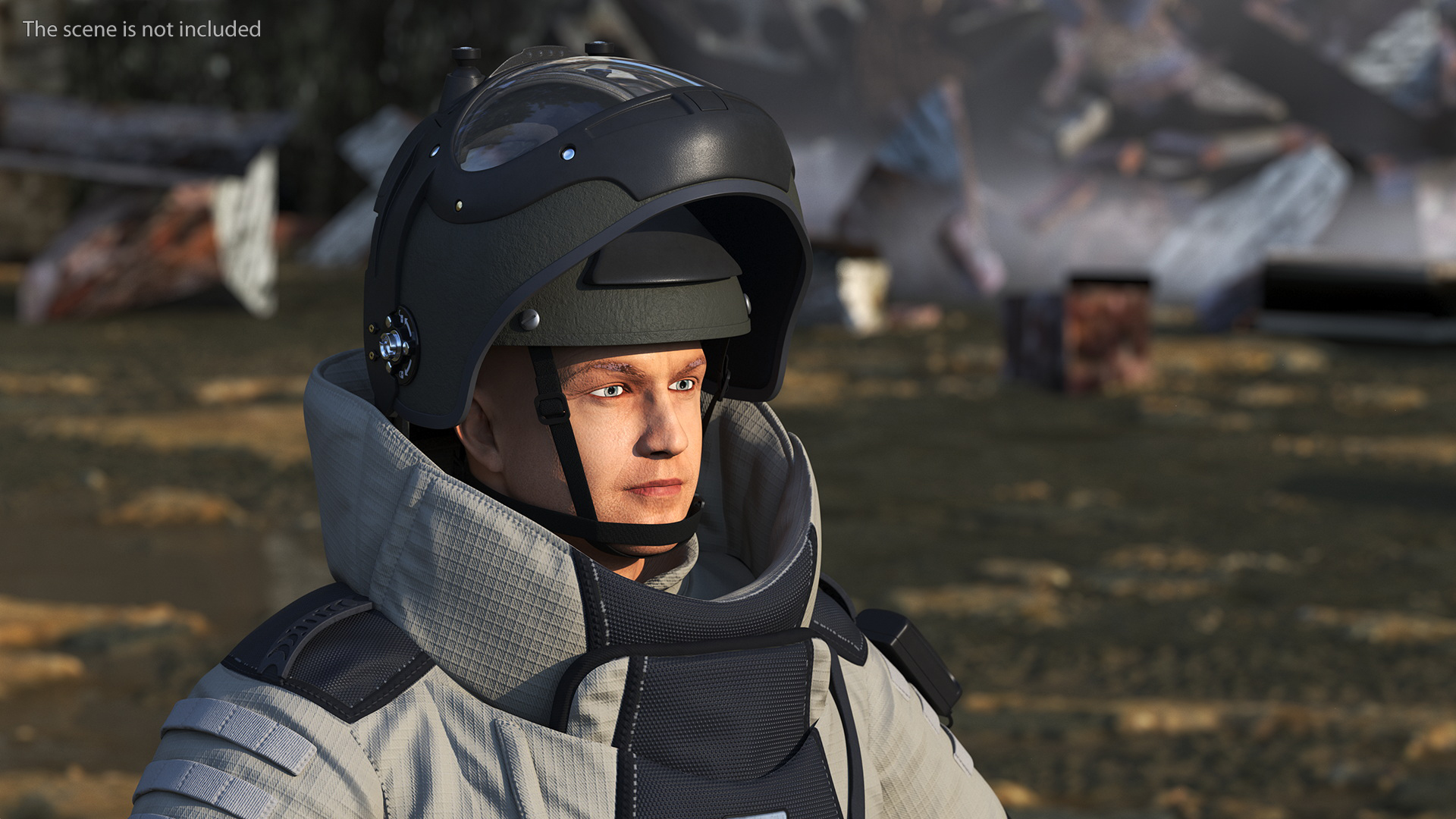 EOD 10 Bomb Suit Gray Rigged for Cinema 4D 3D