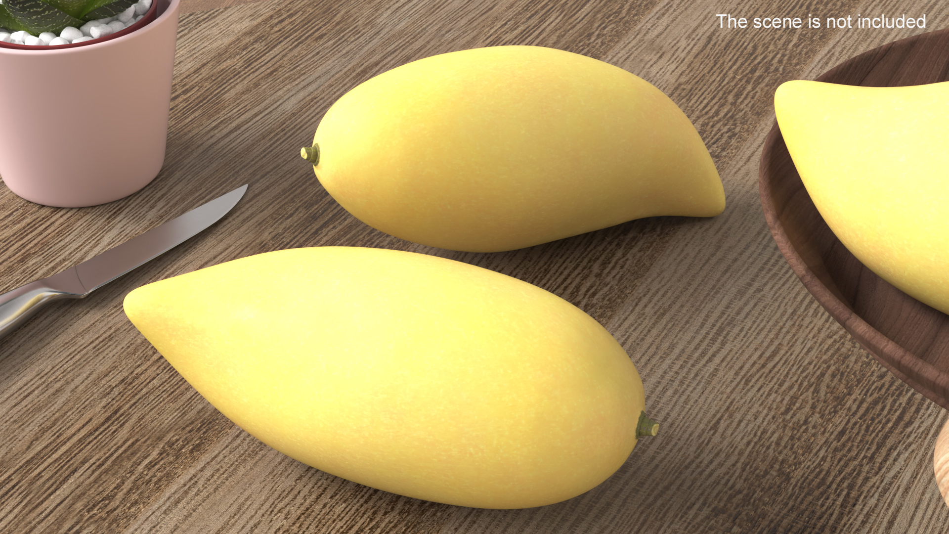 Pale Long Mango Fruit for 3D Print 3D model
