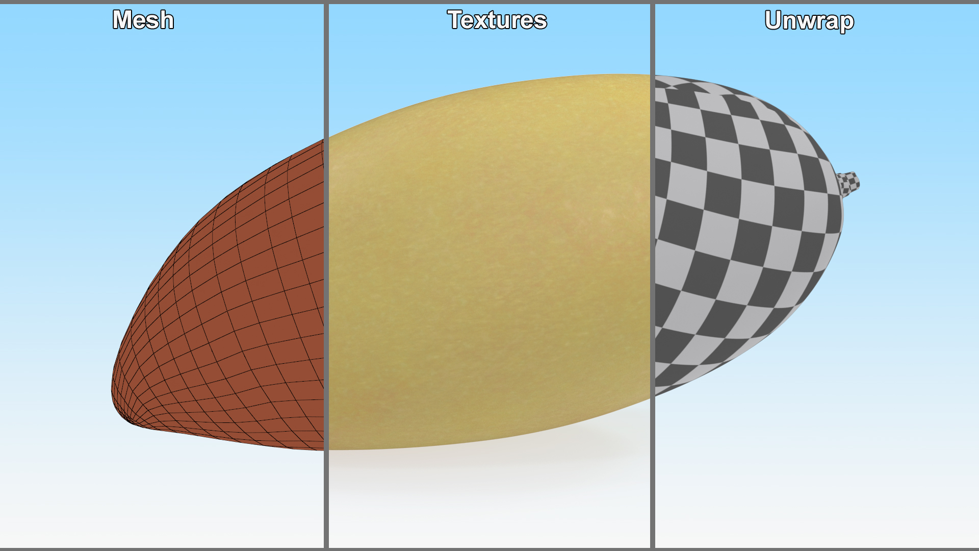 Pale Long Mango Fruit for 3D Print 3D model