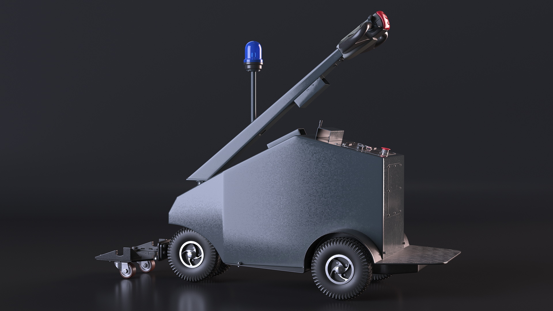 Grey Electric Tow Trolley Pusher 3D