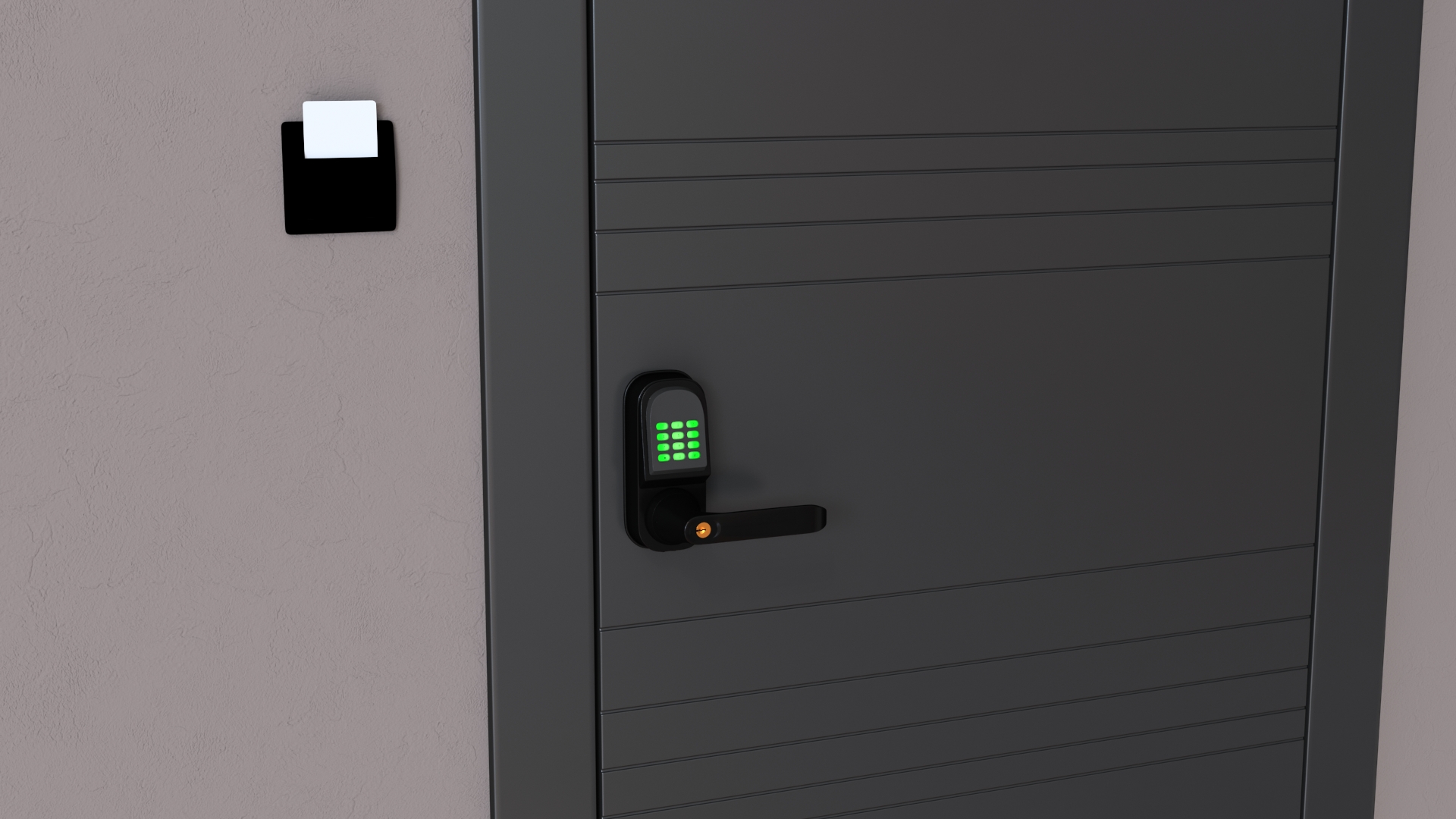 3D Smart Lock with Keypad Door Knob Black model