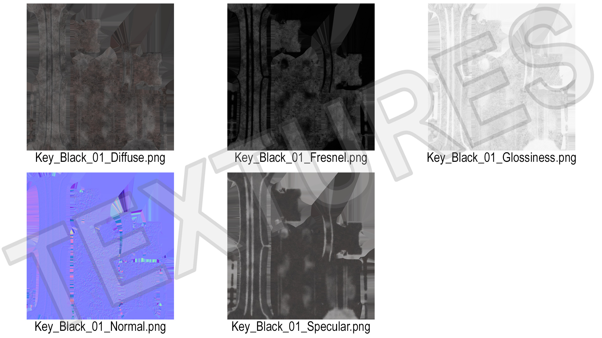 3D Historical Keys Ring Steel