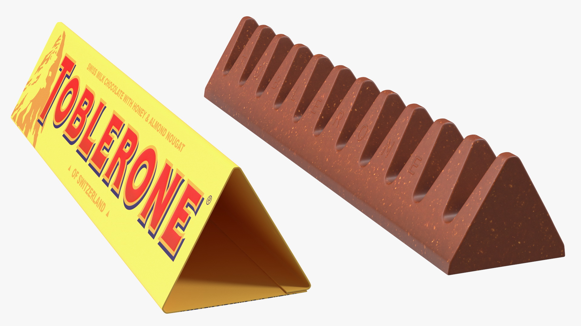 3D model Opened Toblerone Milk Chocolate Bar