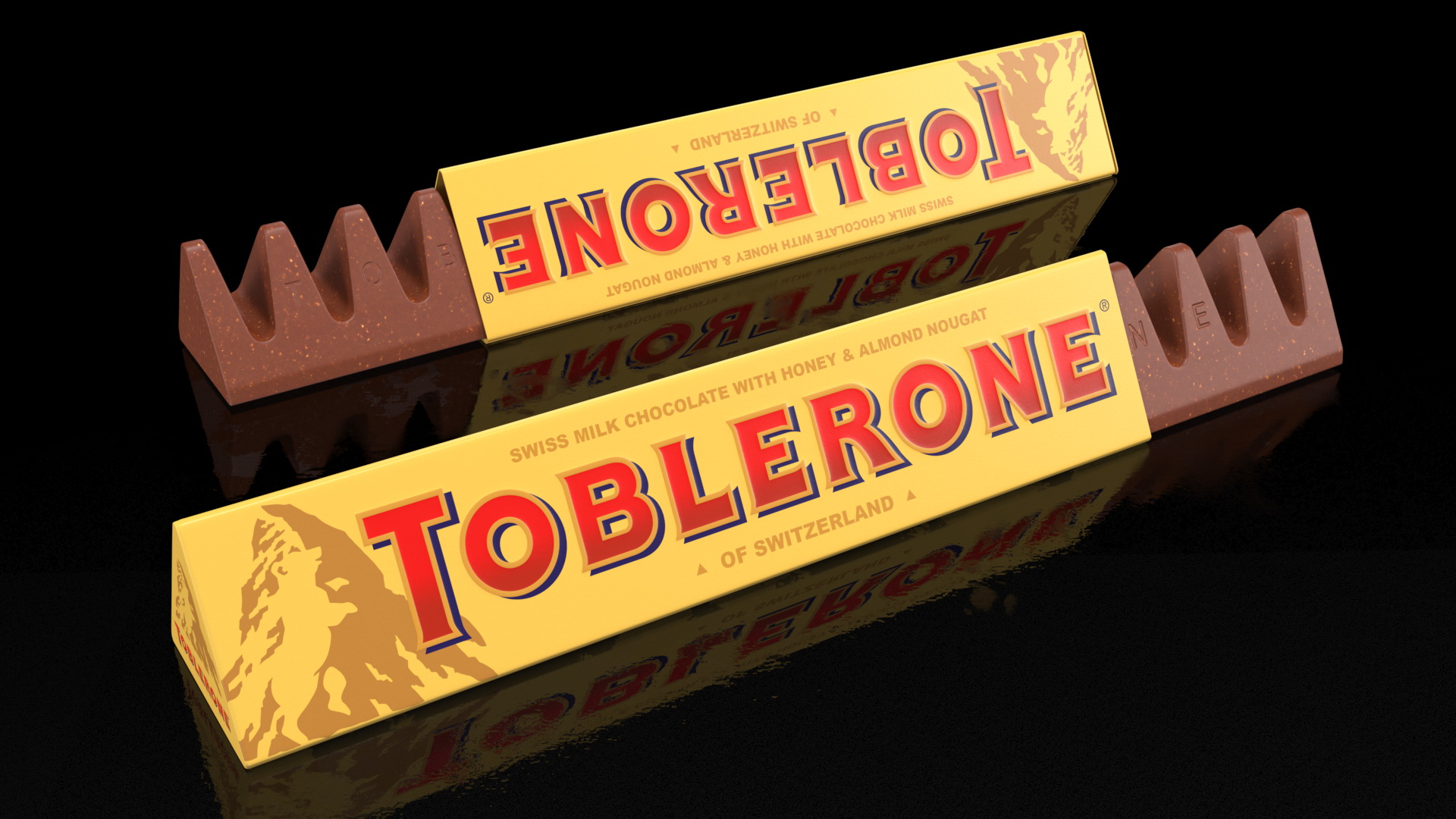 3D model Opened Toblerone Milk Chocolate Bar