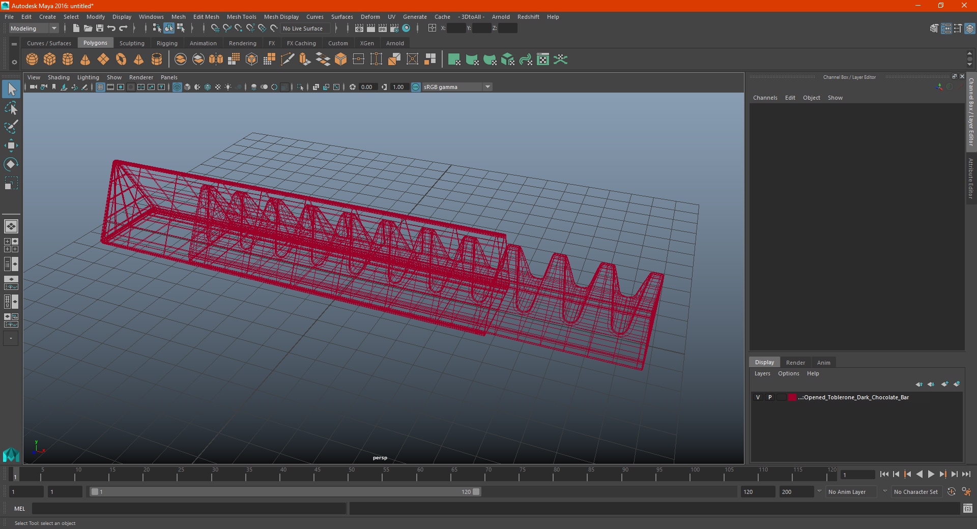 3D model Opened Toblerone Milk Chocolate Bar