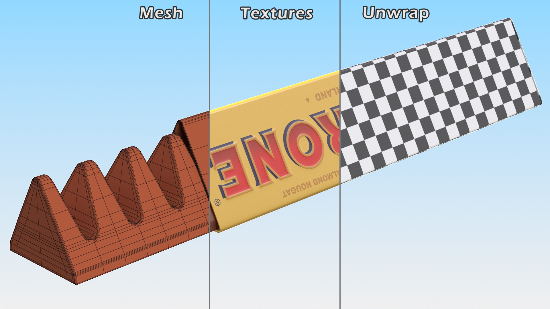 3D model Opened Toblerone Milk Chocolate Bar