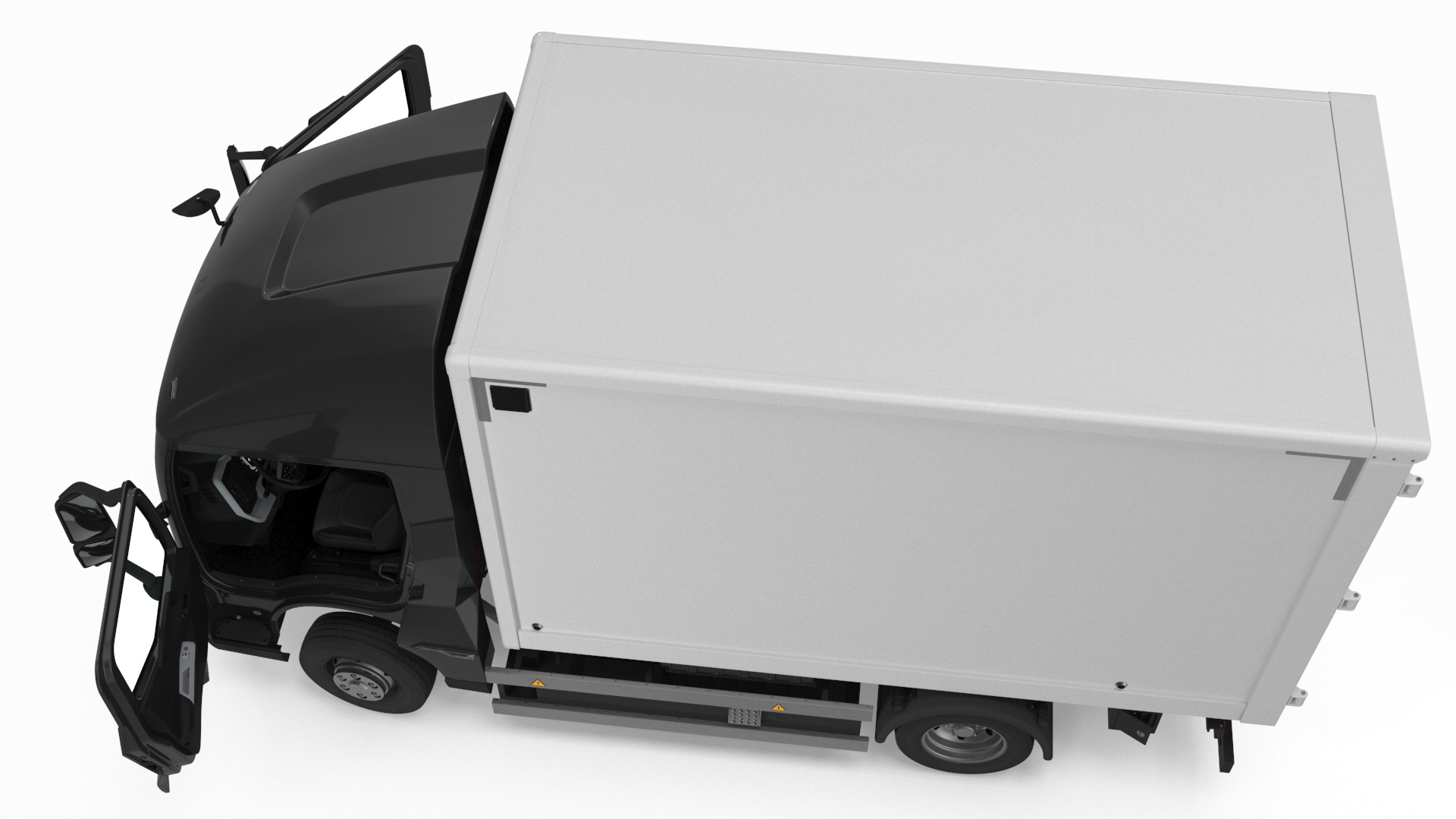 Modern Truck Black Rigged for Cinema 4D 3D model