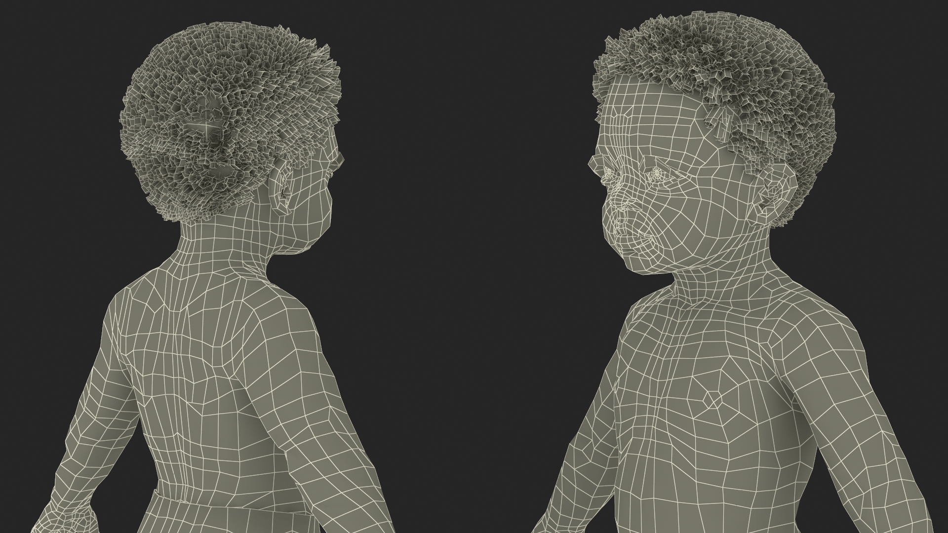 Black Baby Boy Light Skin Wearing Diaper A-Pose 3D