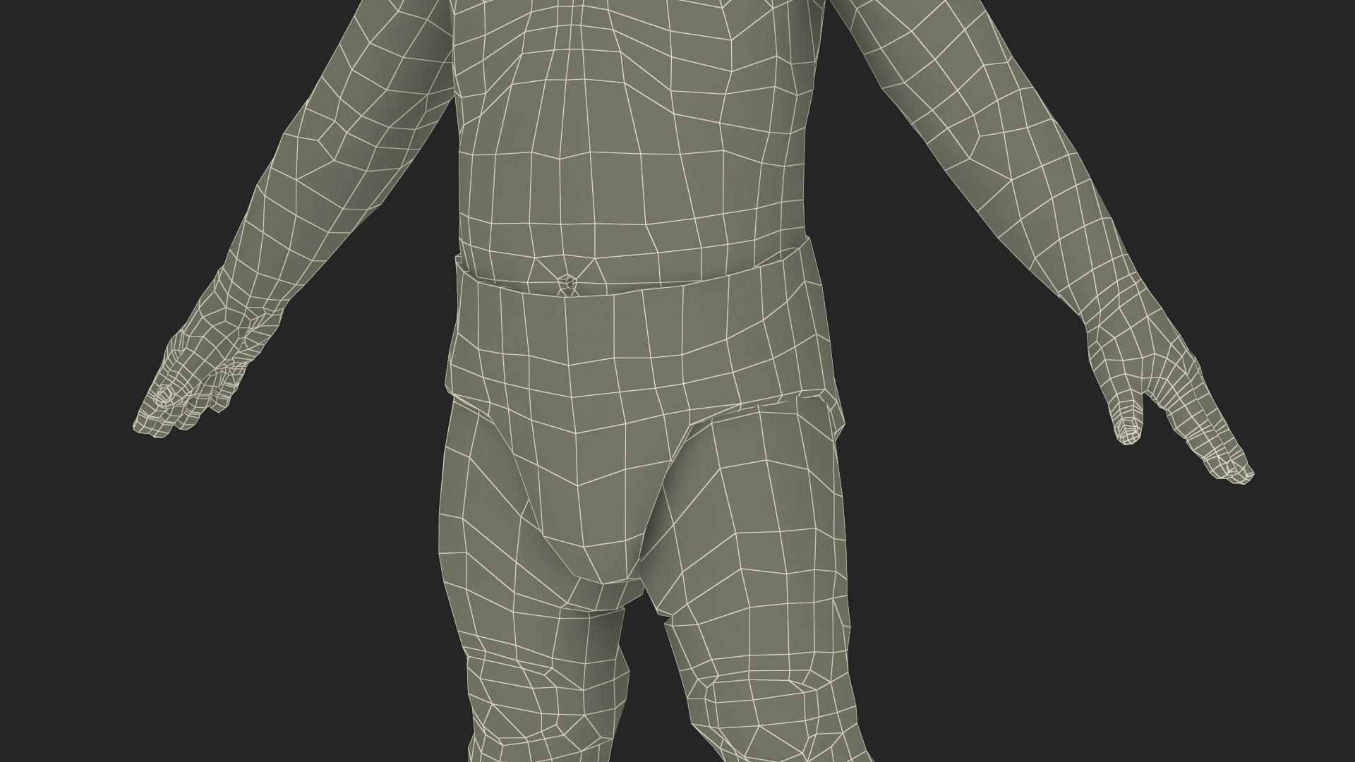Black Baby Boy Light Skin Wearing Diaper A-Pose 3D