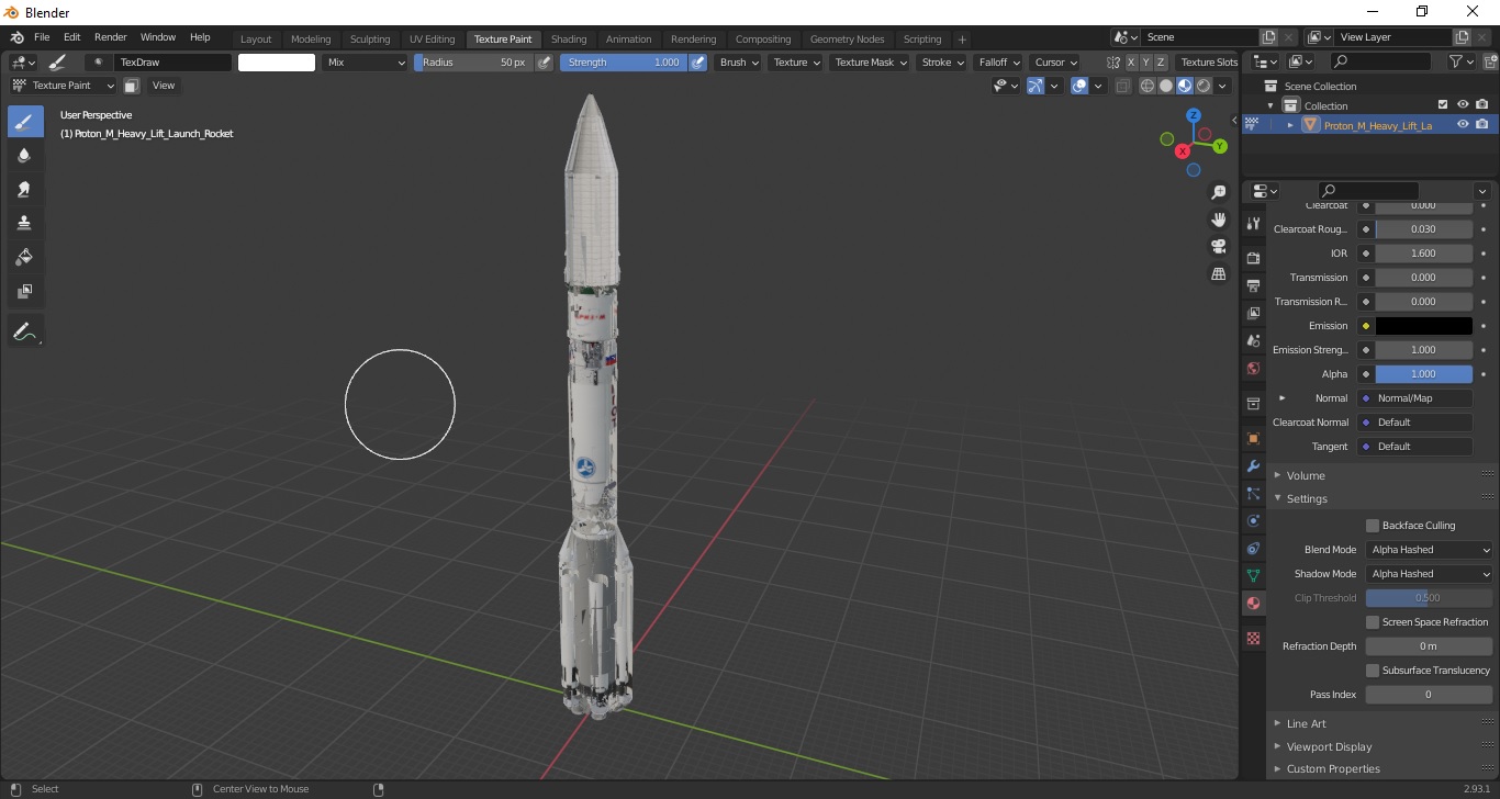 3D Proton M Heavy Lift Launch Rocket model