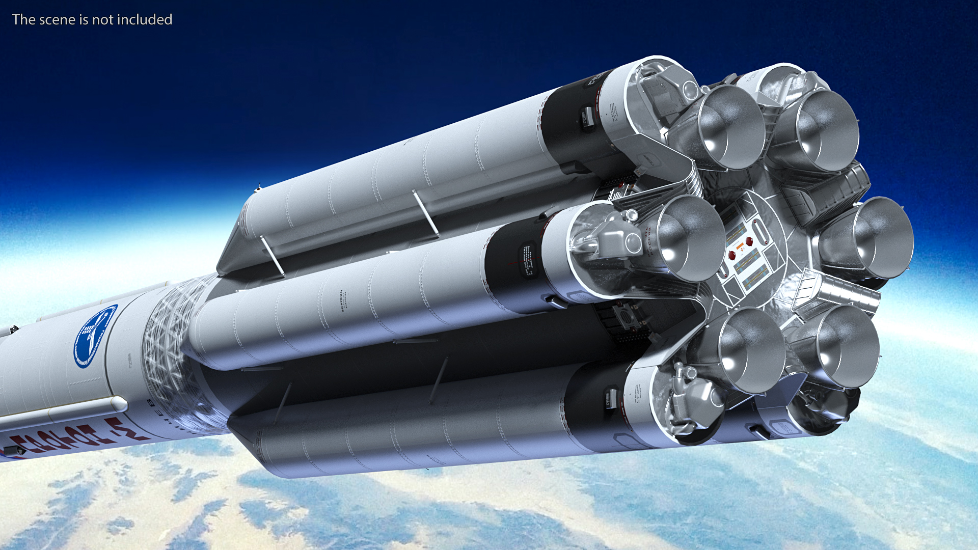 3D Proton M Heavy Lift Launch Rocket model