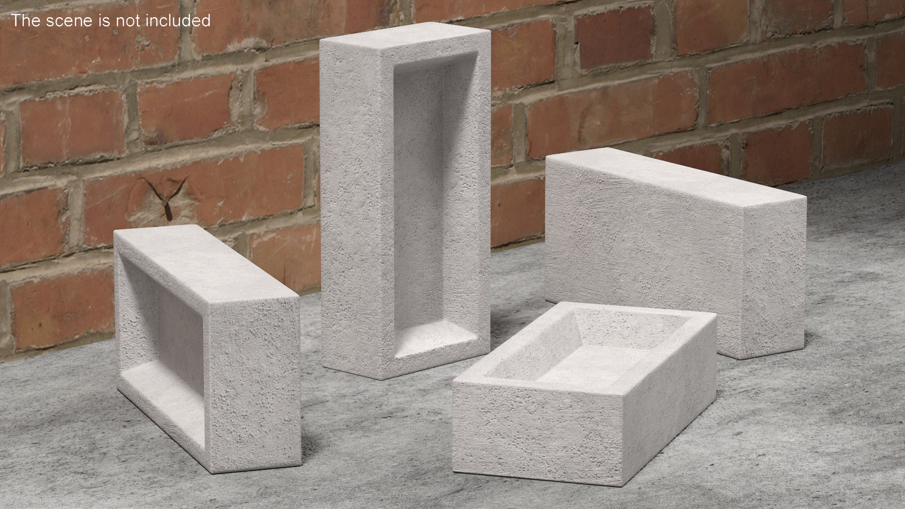 Sand Lime Brick Frogged White 3D model
