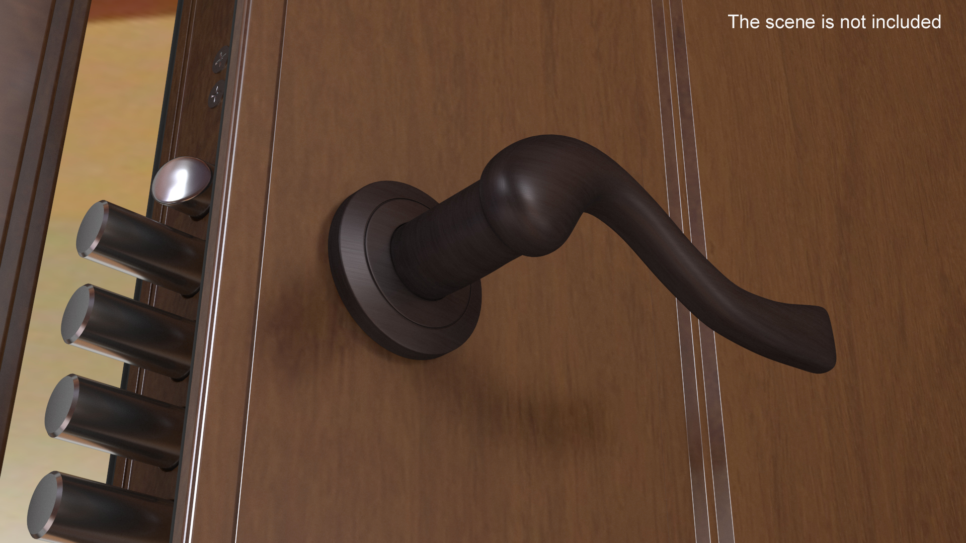 3D Dark Bronze Classic Style Door Handles model