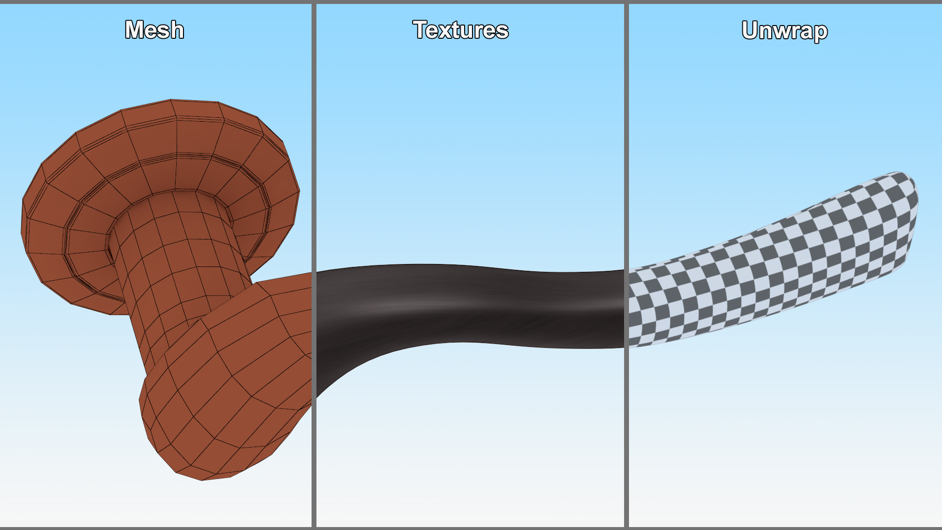 3D Dark Bronze Classic Style Door Handles model