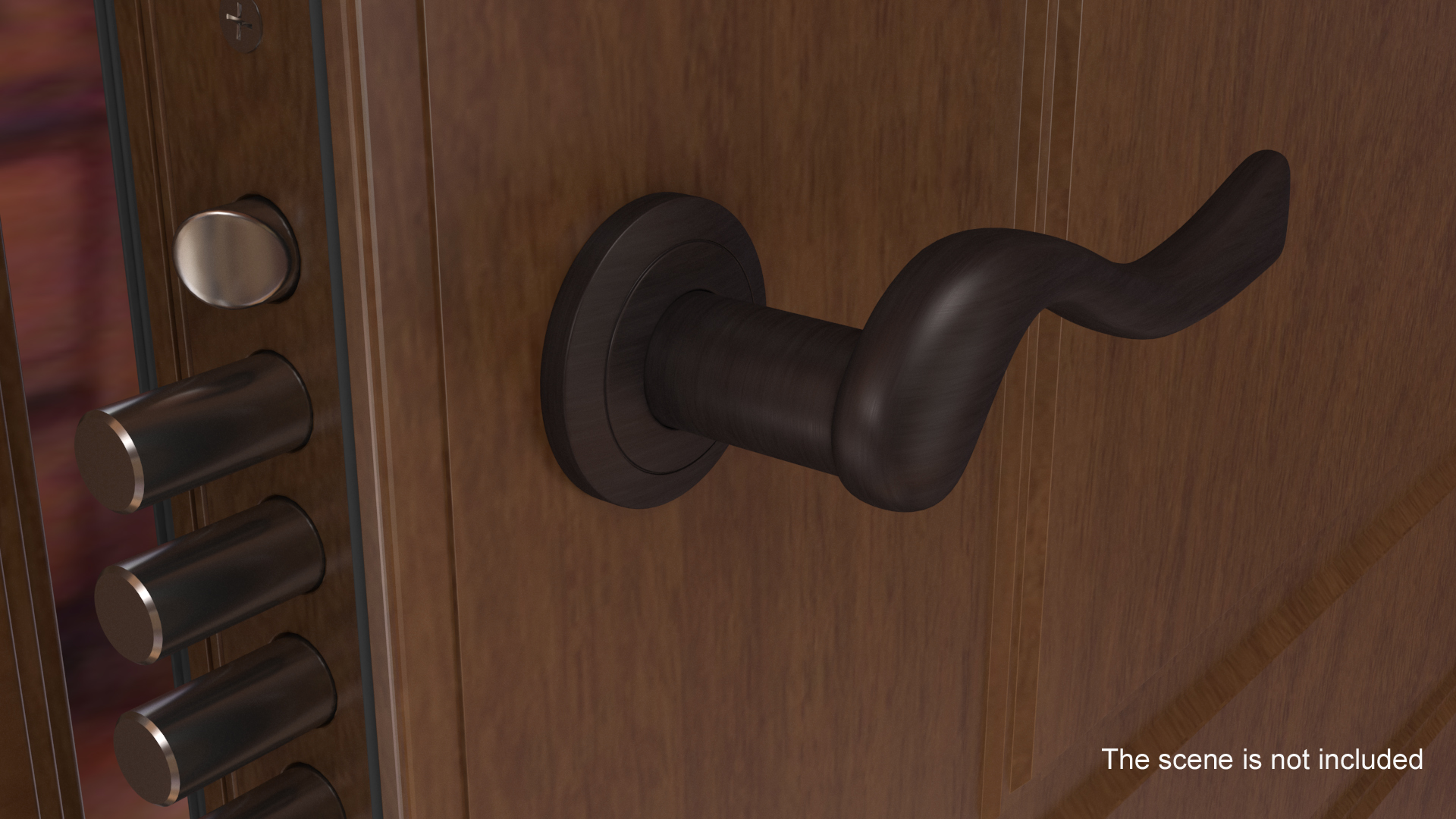3D Dark Bronze Classic Style Door Handles model