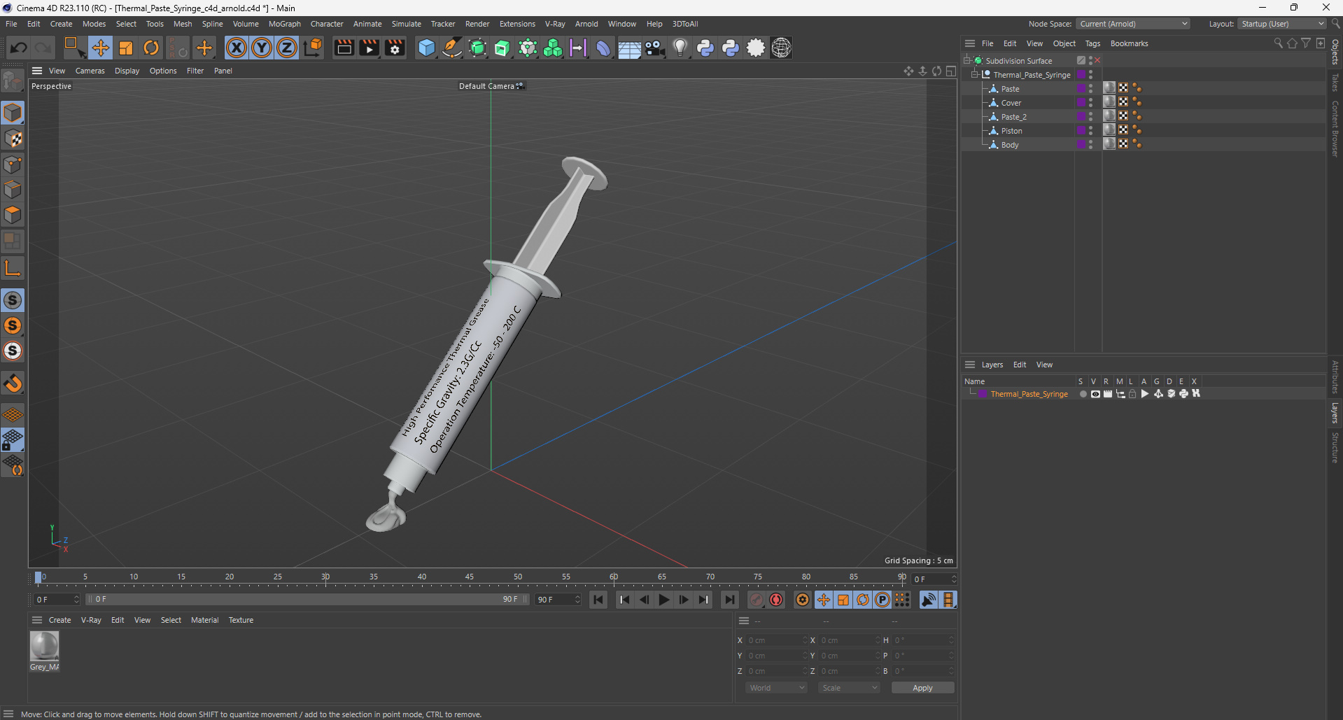 3D Thermal Paste Syringe