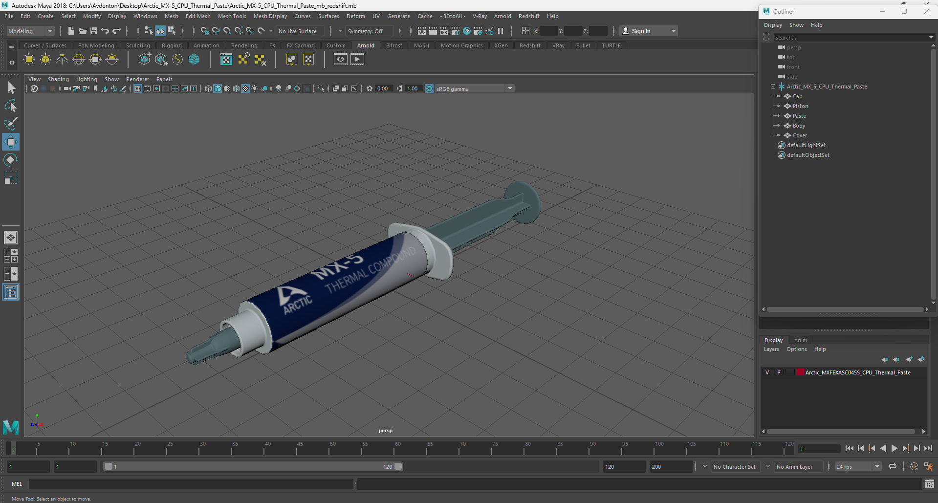 Arctic MX-5 CPU Thermal Paste 3D model