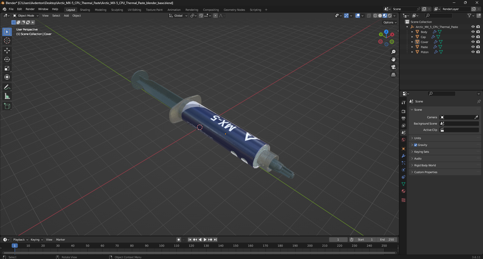 Arctic MX-5 CPU Thermal Paste 3D model