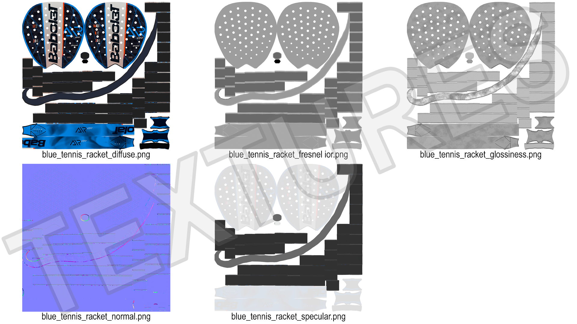 Babolar Air Padel Racket Blue 3D model