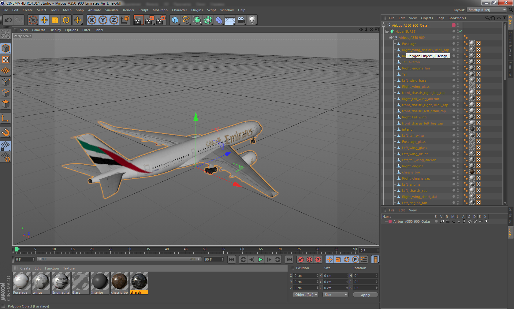 3D Airbus A350 900 Emirates Air Line model