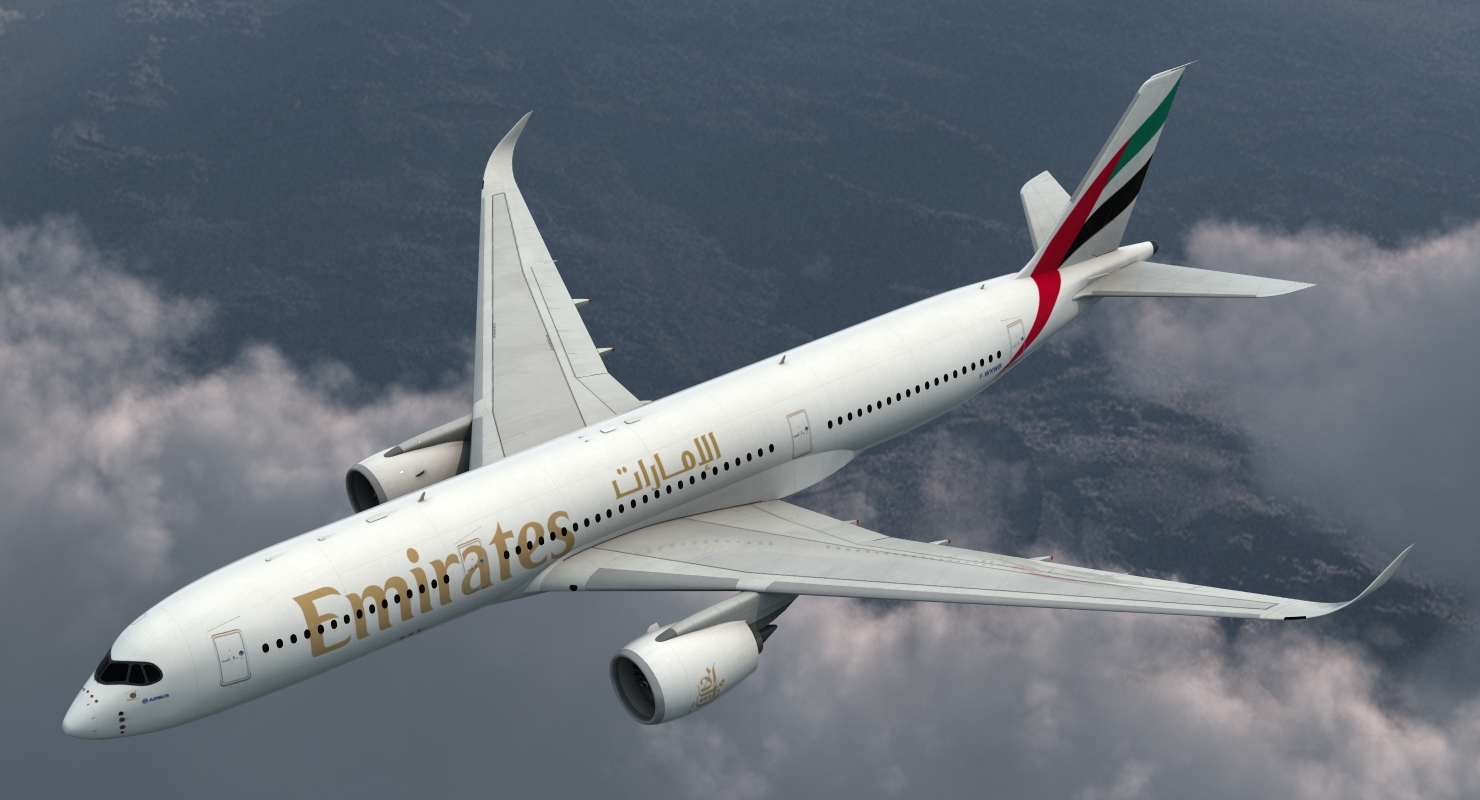 3D Airbus A350 900 Emirates Air Line model
