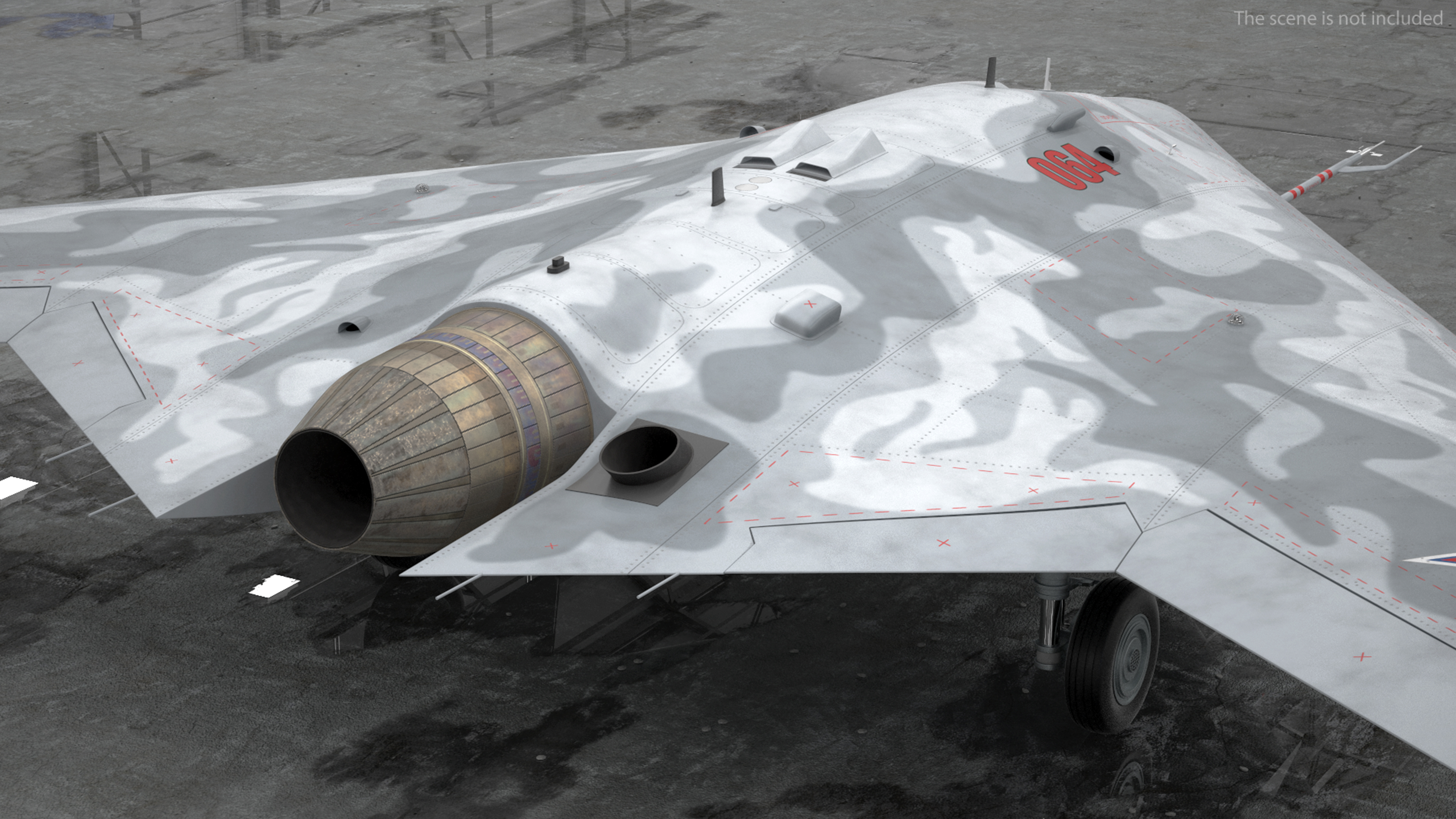 3D model Russian Heavy Strike Unmanned Bomber S-70 Okhotnik