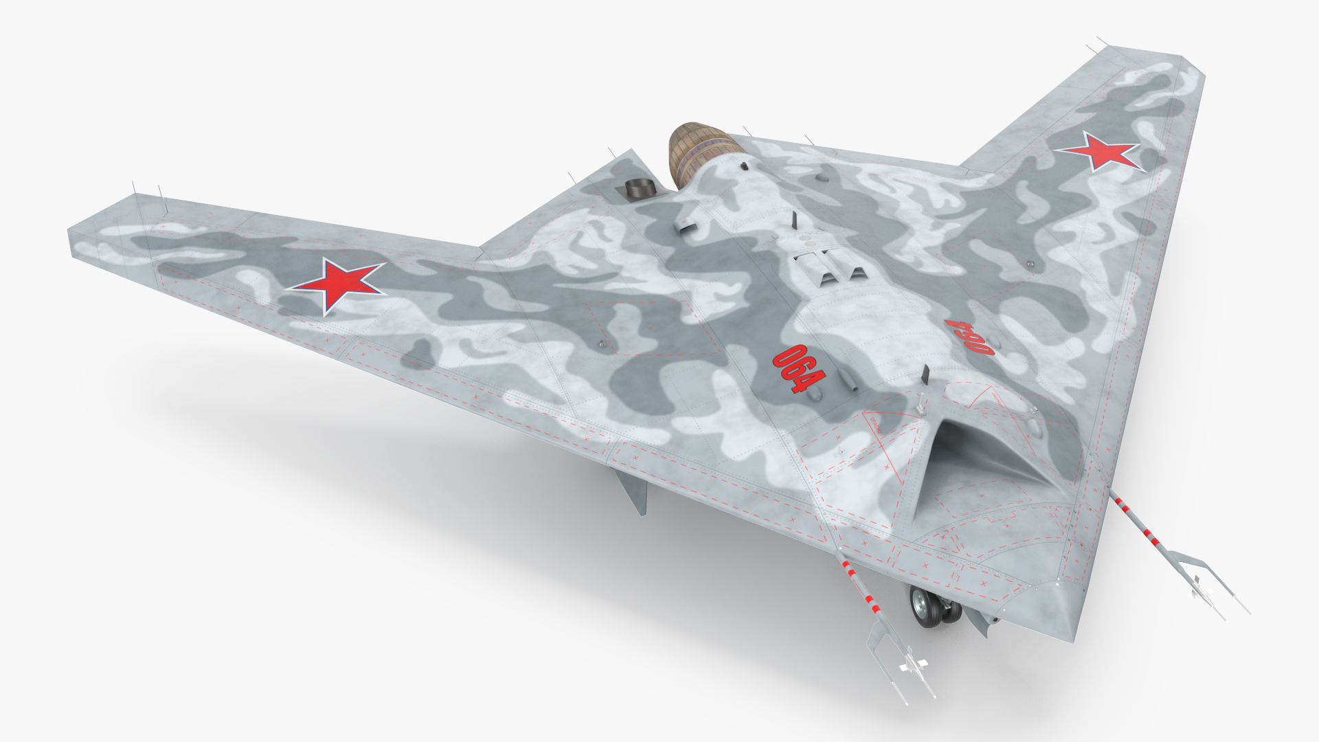 3D model Russian Heavy Strike Unmanned Bomber S-70 Okhotnik