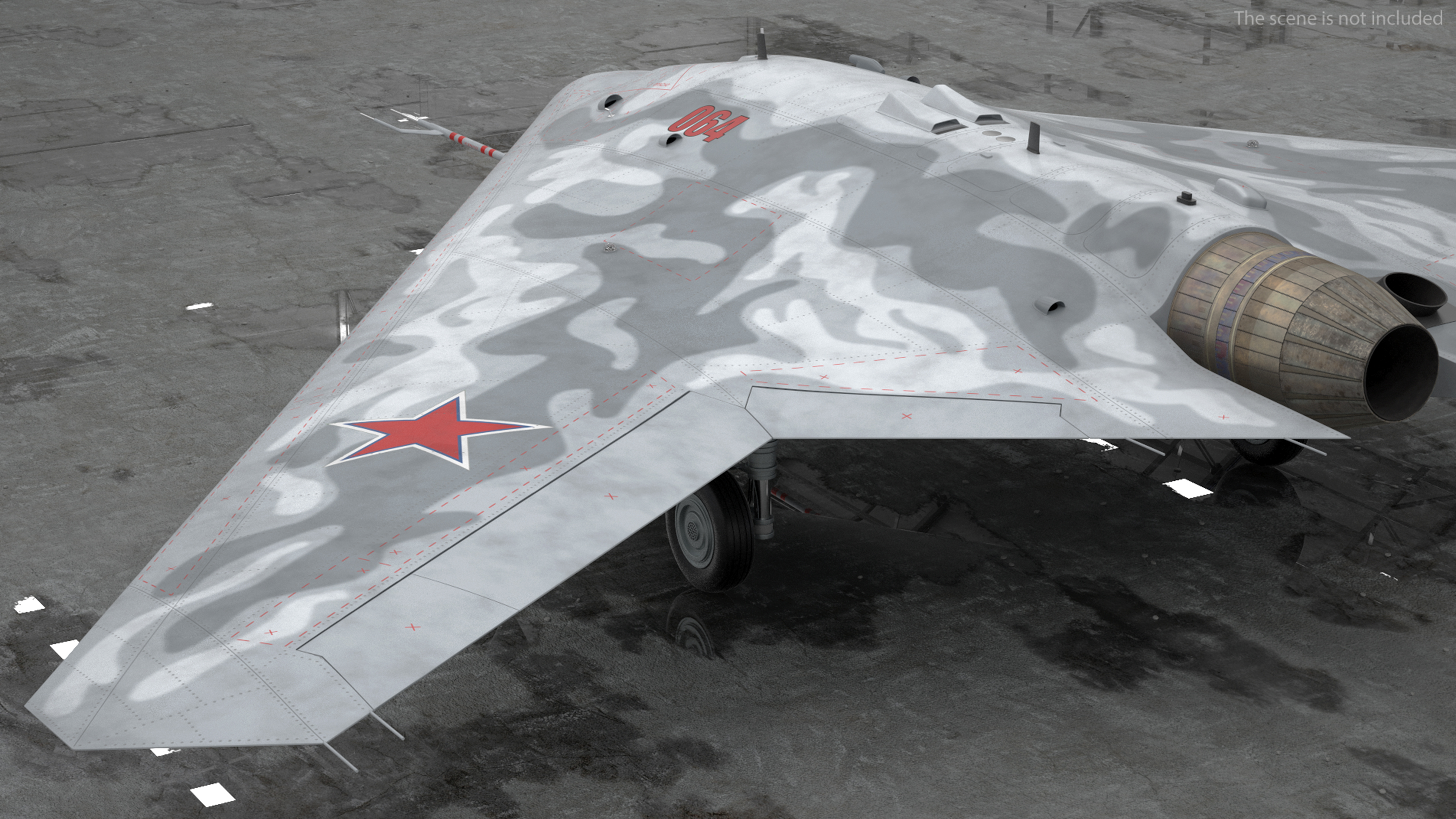 3D model Russian Heavy Strike Unmanned Bomber S-70 Okhotnik
