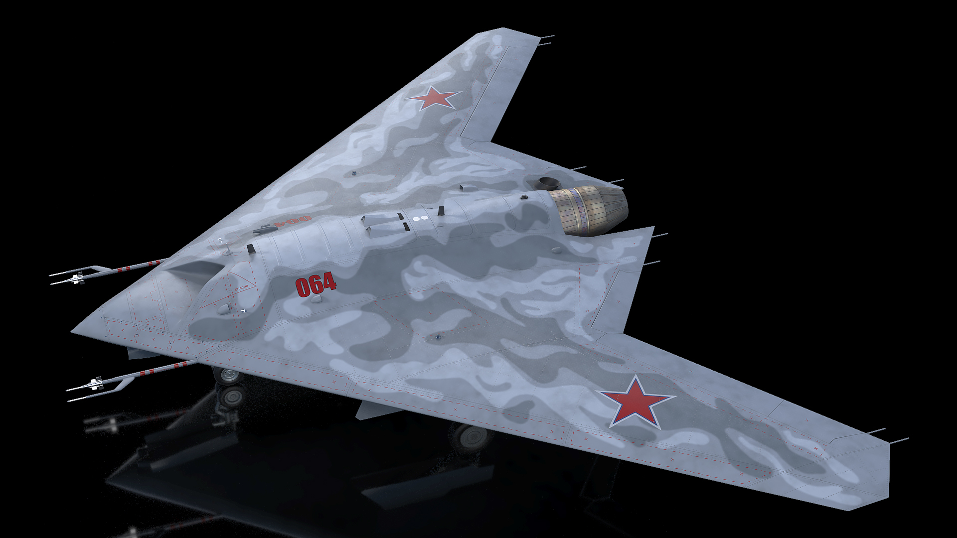 3D model Russian Heavy Strike Unmanned Bomber S-70 Okhotnik