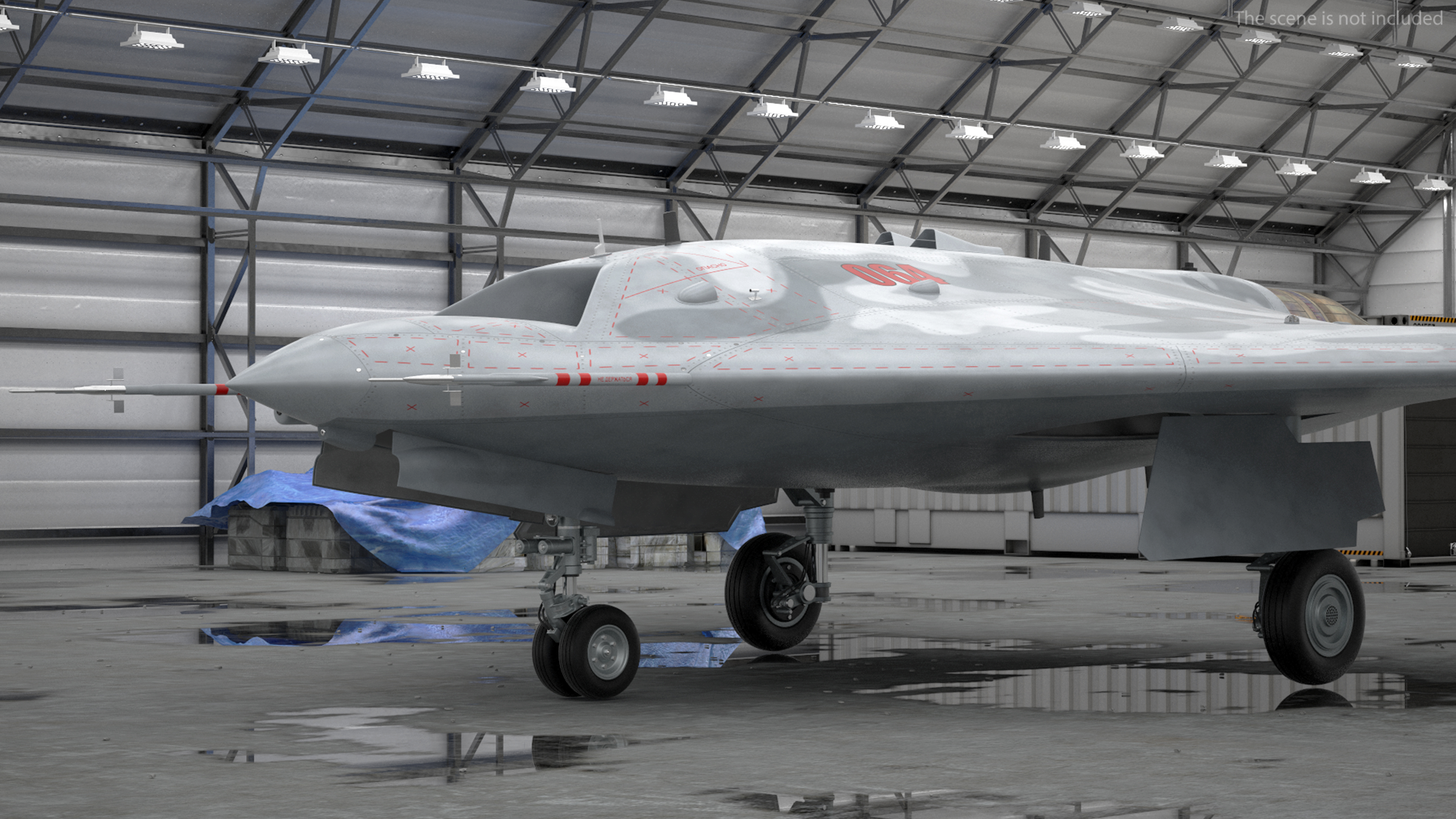 3D model Russian Heavy Strike Unmanned Bomber S-70 Okhotnik
