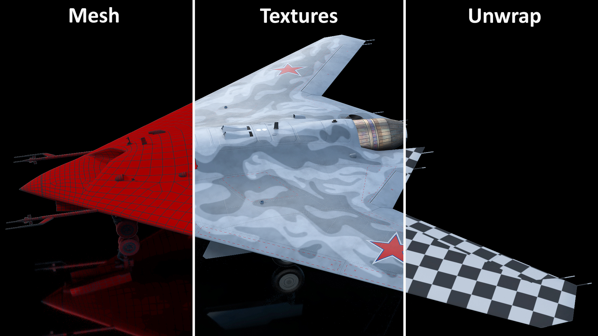 3D model Russian Heavy Strike Unmanned Bomber S-70 Okhotnik
